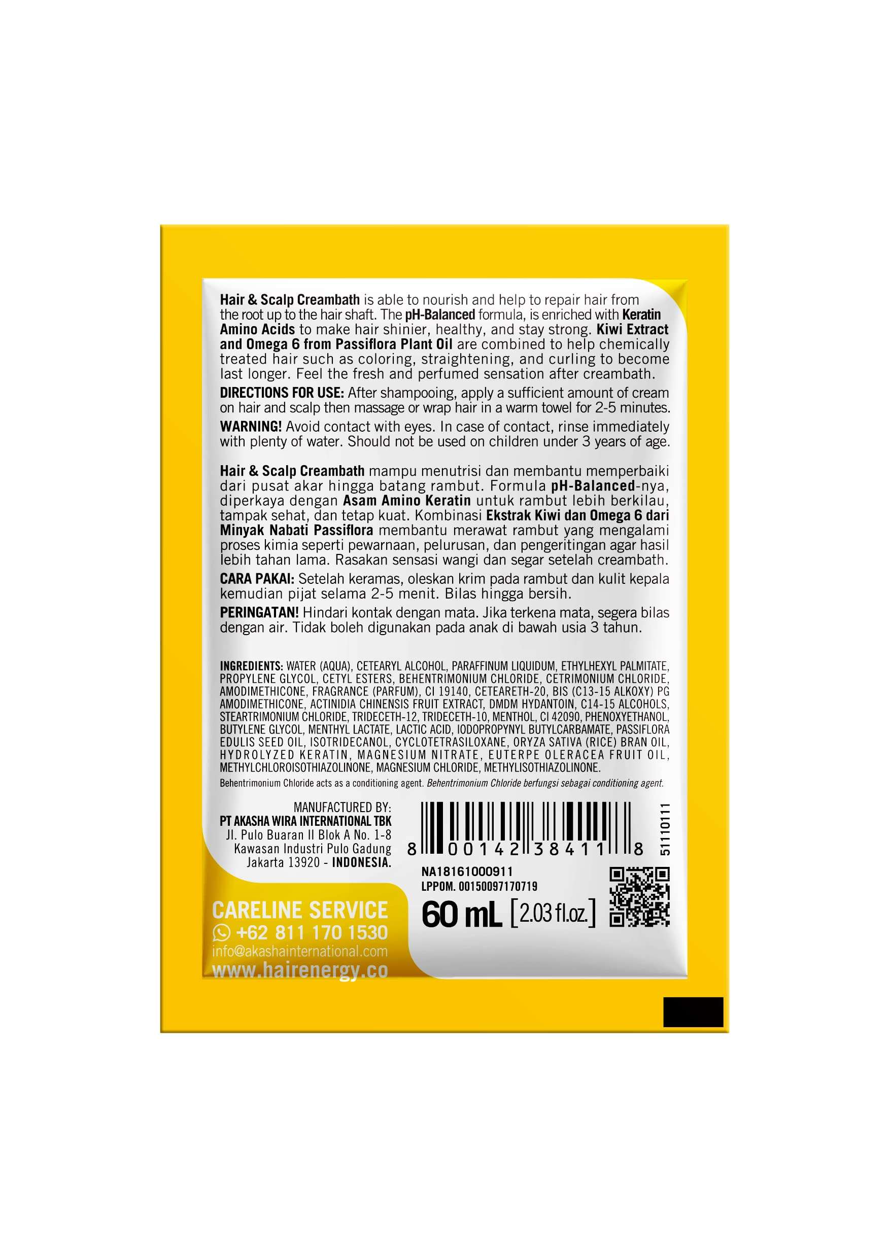 Hair Energy Fibertherapy Kiwi Creambath 60 ML 3