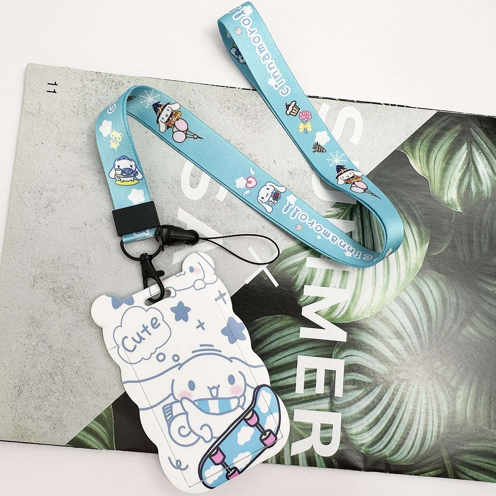 Cute White Dog Notebook Kit with a Badge Holder and Lanyard for Girls, Hardcover Notebook Stationery Gifts for Kids Students, Office School Supplies Planner 3