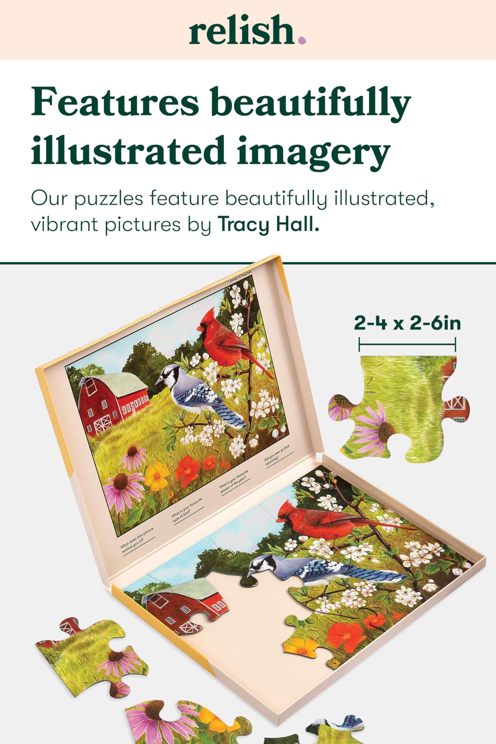 Relish Large Piece Puzzles for Seniors, 13 Piece Summer Birds Jigsaw Puzzle, Dementia Products for Elderly 4