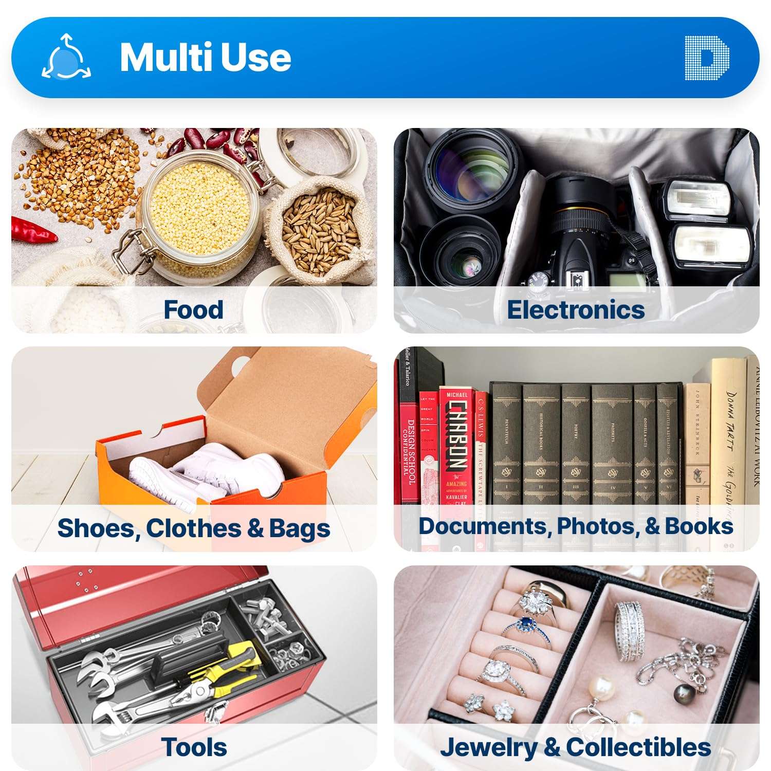 Dry & Dry 20 Gram [100 Packets] Silica Gel Packets Desiccants, Silica Packets - Rechargeable Silica Gel Packs, Moisture Absorbers, Desiccants Packets, Silica Gel 5