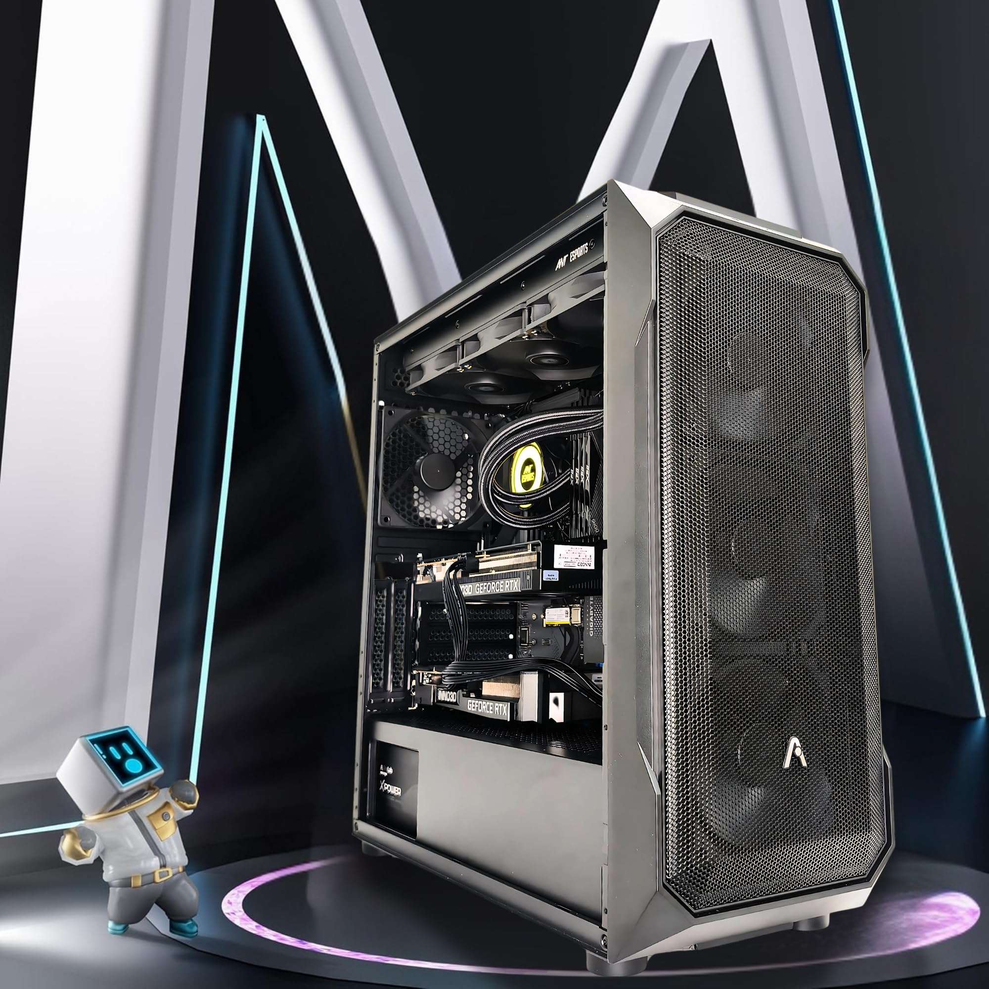 CHIST Hyper Workstation (Core i9 14900Ks 14th Gen Cores 24 Threads 32, 32GB DDR5 Ram, 1TB NVMe SSD, Liquid Cooler Fan, 750 PSU, Windows 11 Pro (RTX 3060 12GB) 5