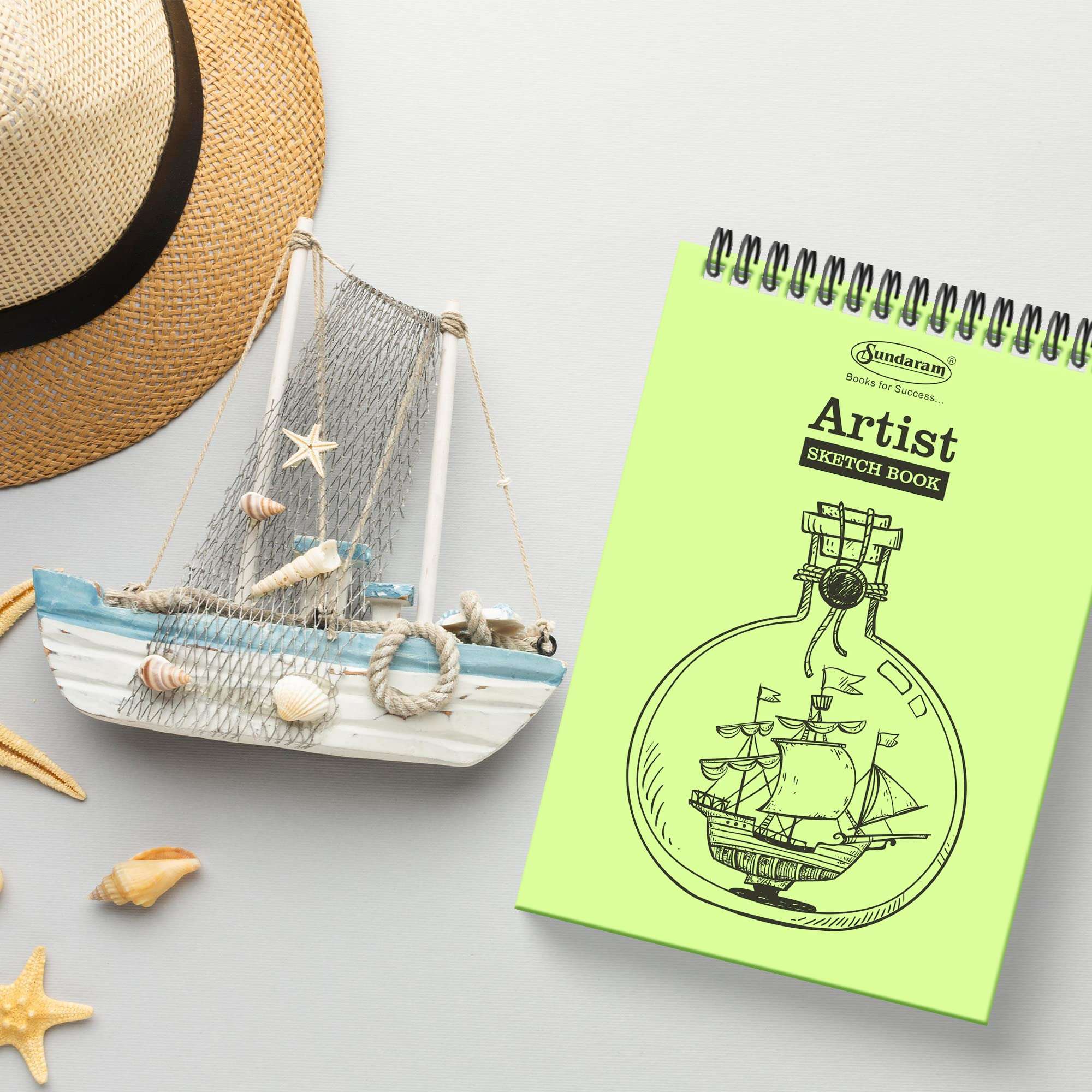 Sundaram | A4 Sketch Book | Spiral Bound (Wiro) | 100 Pages (50 Sheets) | 29.5 x 21 cm | Plain | Pack of 1 (A4) 5