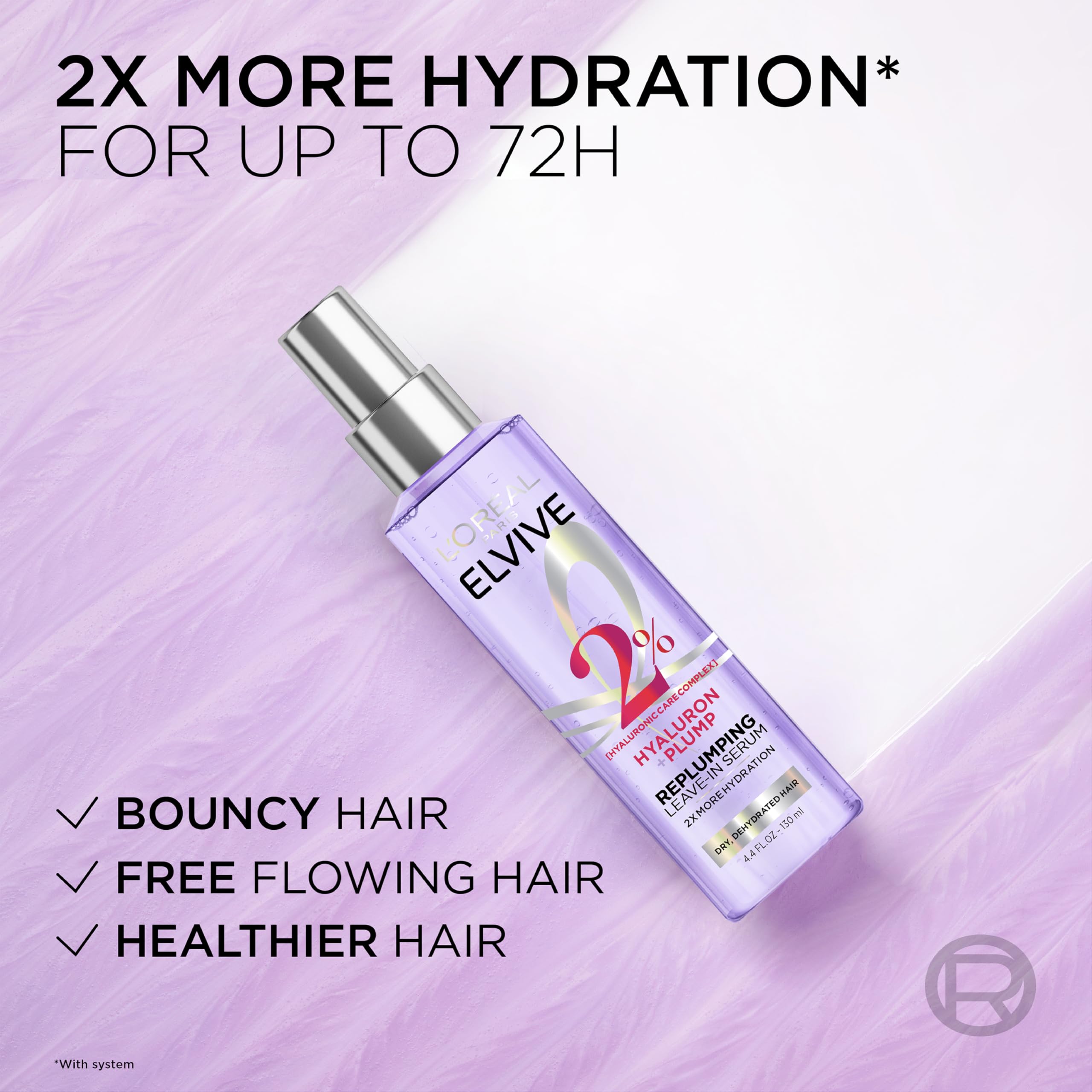L'Oreal Paris Elvive Hyaluron Plump Moisture Plump Hair Serum for Dehydrated, Dry Hair with Hyaluronic Acid Care Complex, Paraben-Free, 4.4 Fl Oz 6