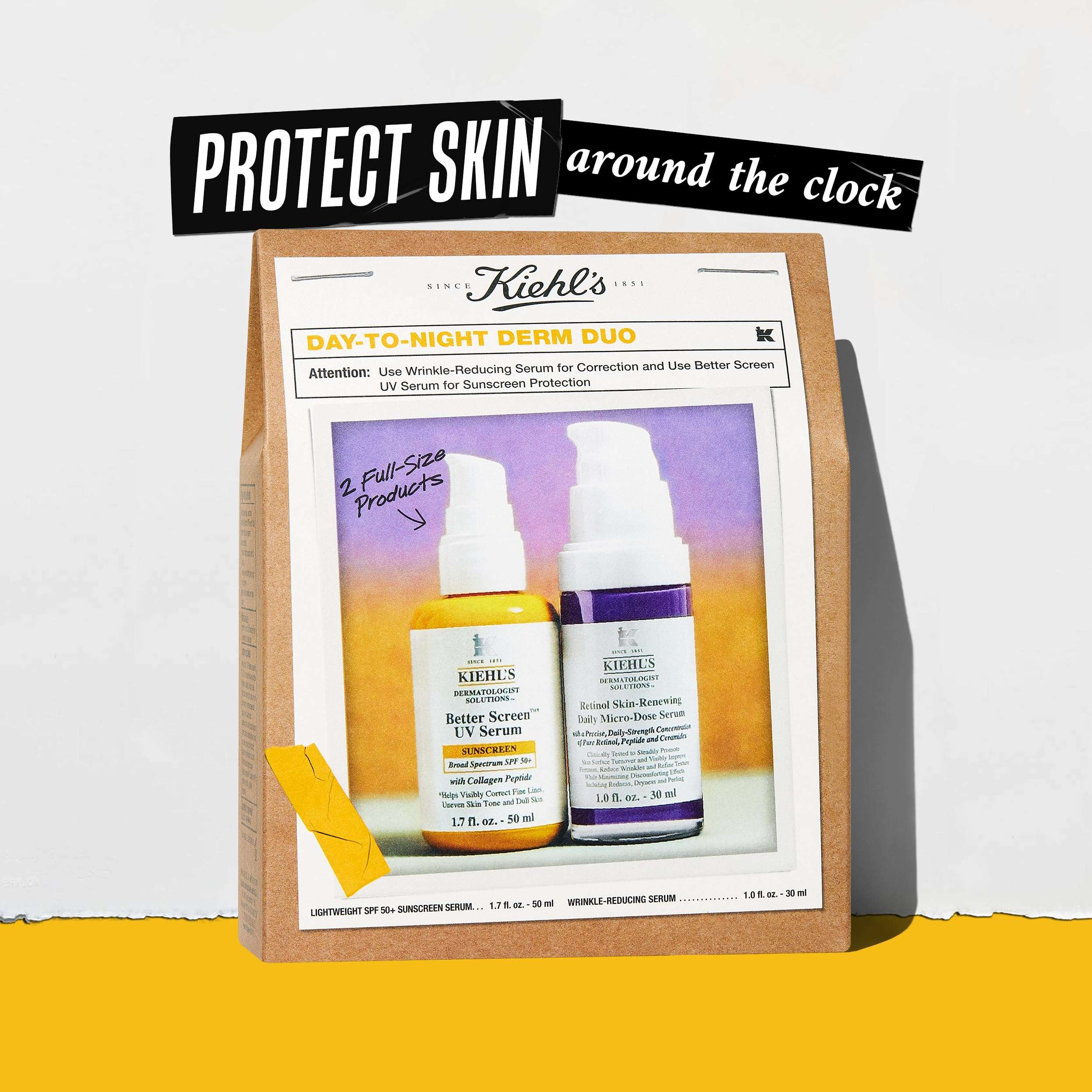 Kiehl's Anti Aging Skincare Set - $108 Value including Lightweight Sunscreen and Anti-Aging Retinol Serum - For Wrinkle Reduction and SPF Protection 3