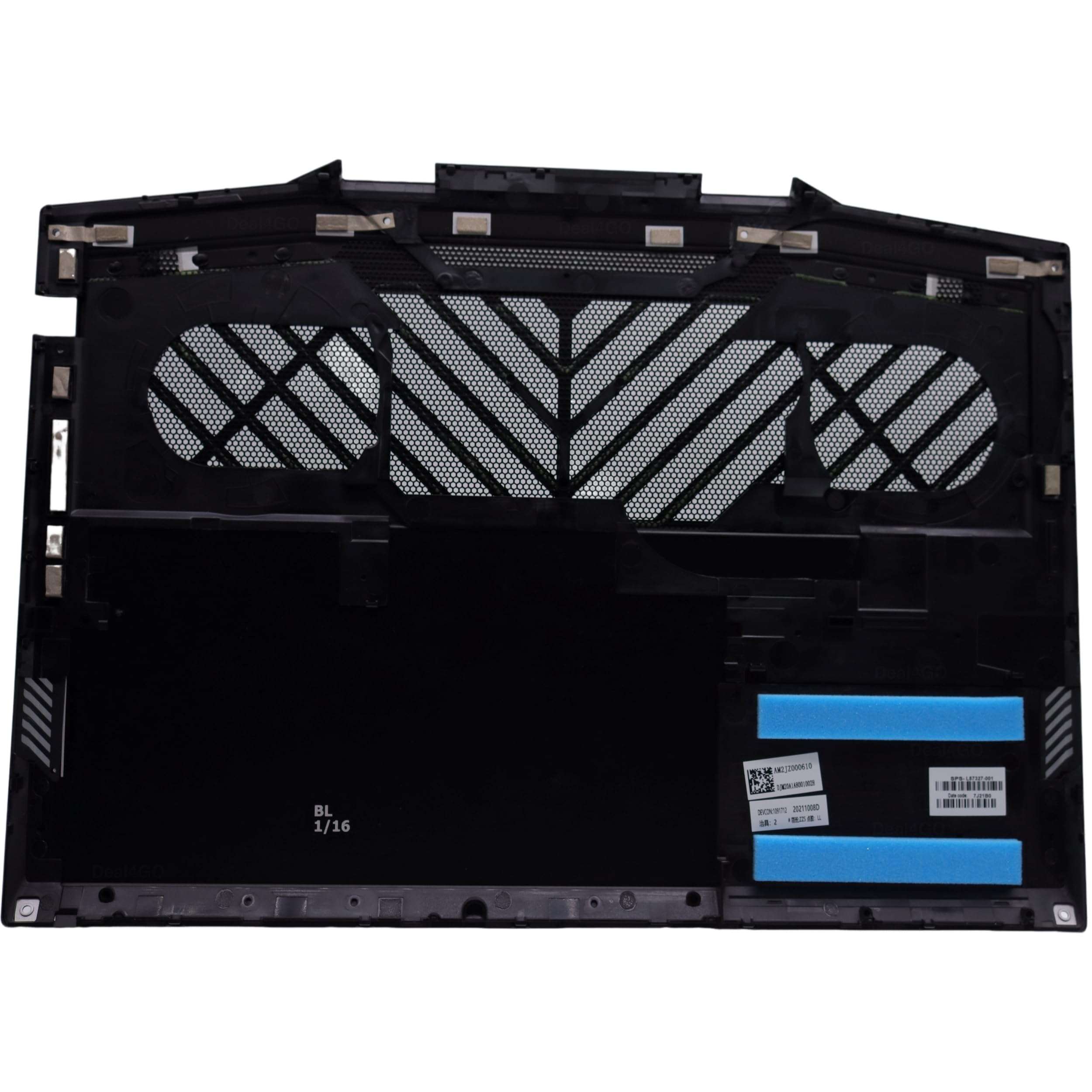 Deal4GO 80W Bottom Case Base Enclosure Cover L57327-001 replacement for HP Omen 15-DH 15-DH1019NR with RTX 20xx GPU - Black, 15.6-inch 4