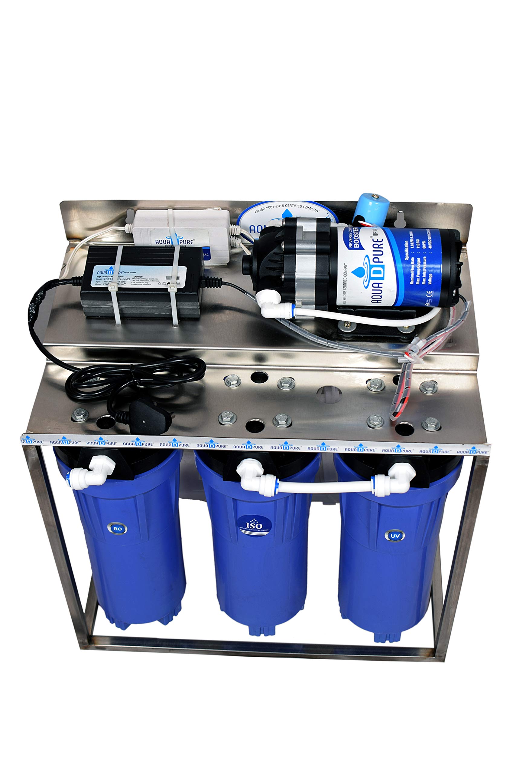AQUA D PURE 25 Lph Commercial Ro Water Purifier Plant 25 Litre Per Hour With Auto Shut Off And Tds Adjuster, Blue 2