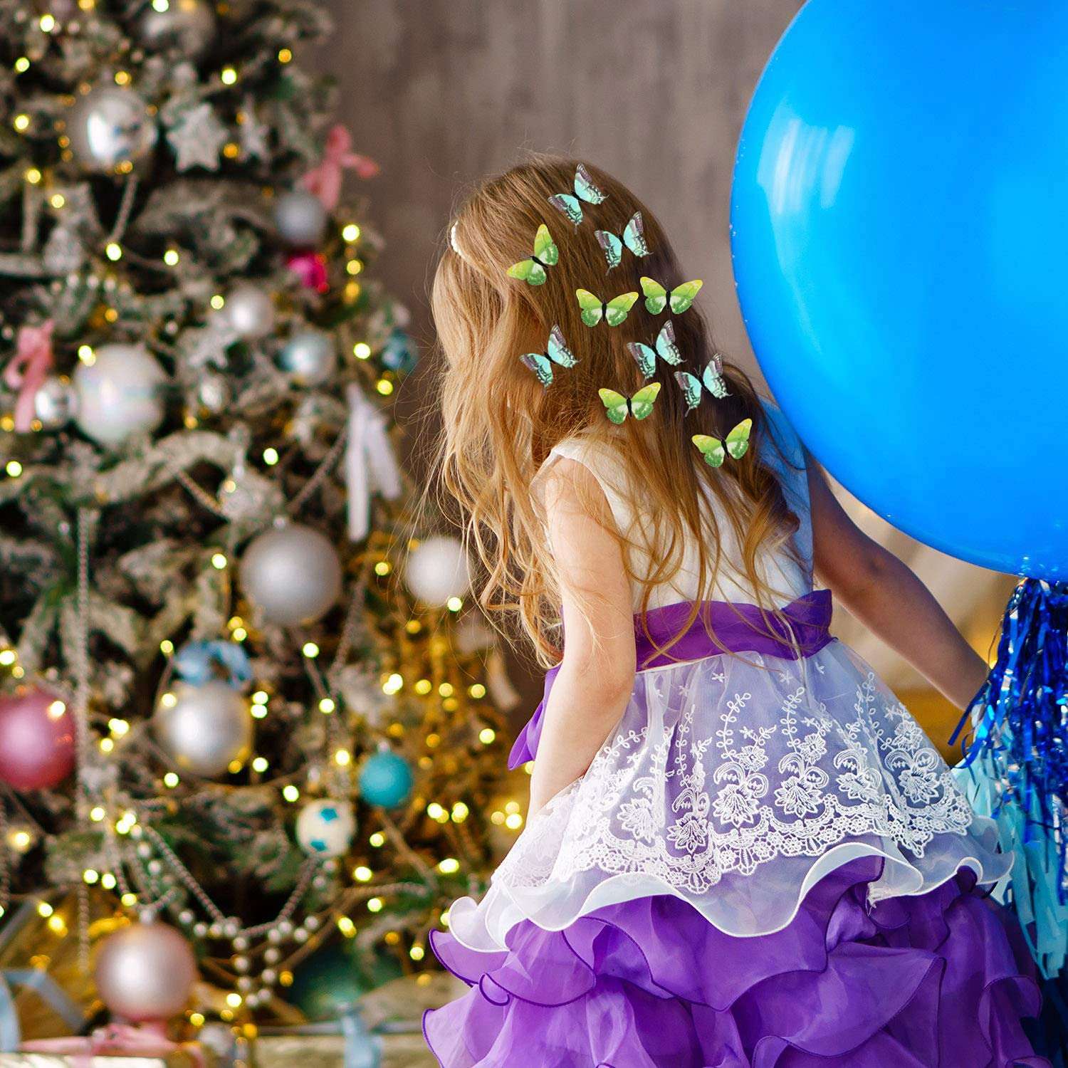 Glan 2 Pieces Butterfly Hair Claw Clips Butterfly Snap Hair Clips for Baby/Teens And Women Hair Styling Accessories (Multicolor) (M10) 3