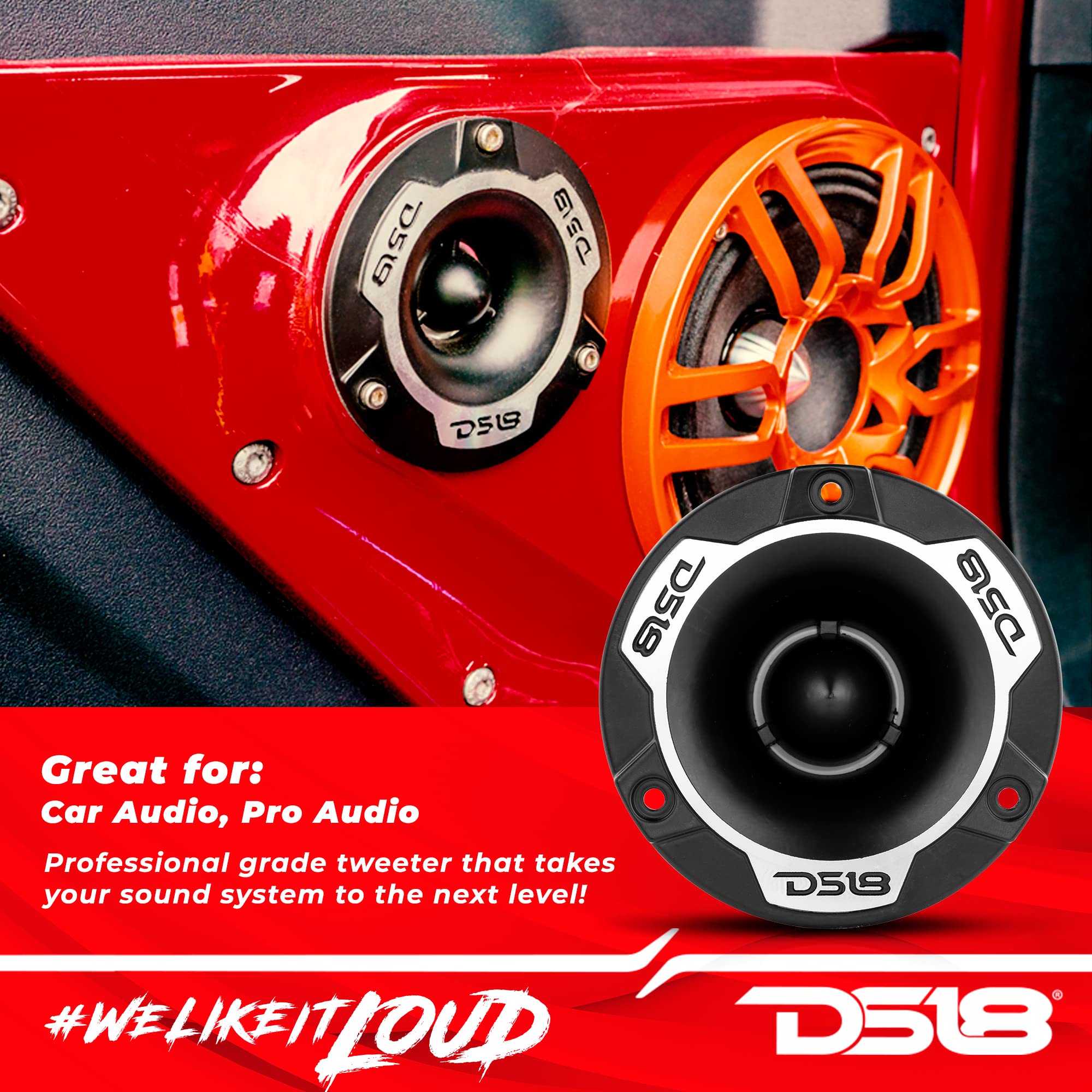 DS18 PRO-TWN6.8 PRO 4" Super Bullet Tweeter High Compression Neodymium 1.25" Voice Coil 8 Ohms - High Sensitivity of 109 dB - The Best Tweeters in The Pro Audio and Voceteo Market (1 Speaker) 3