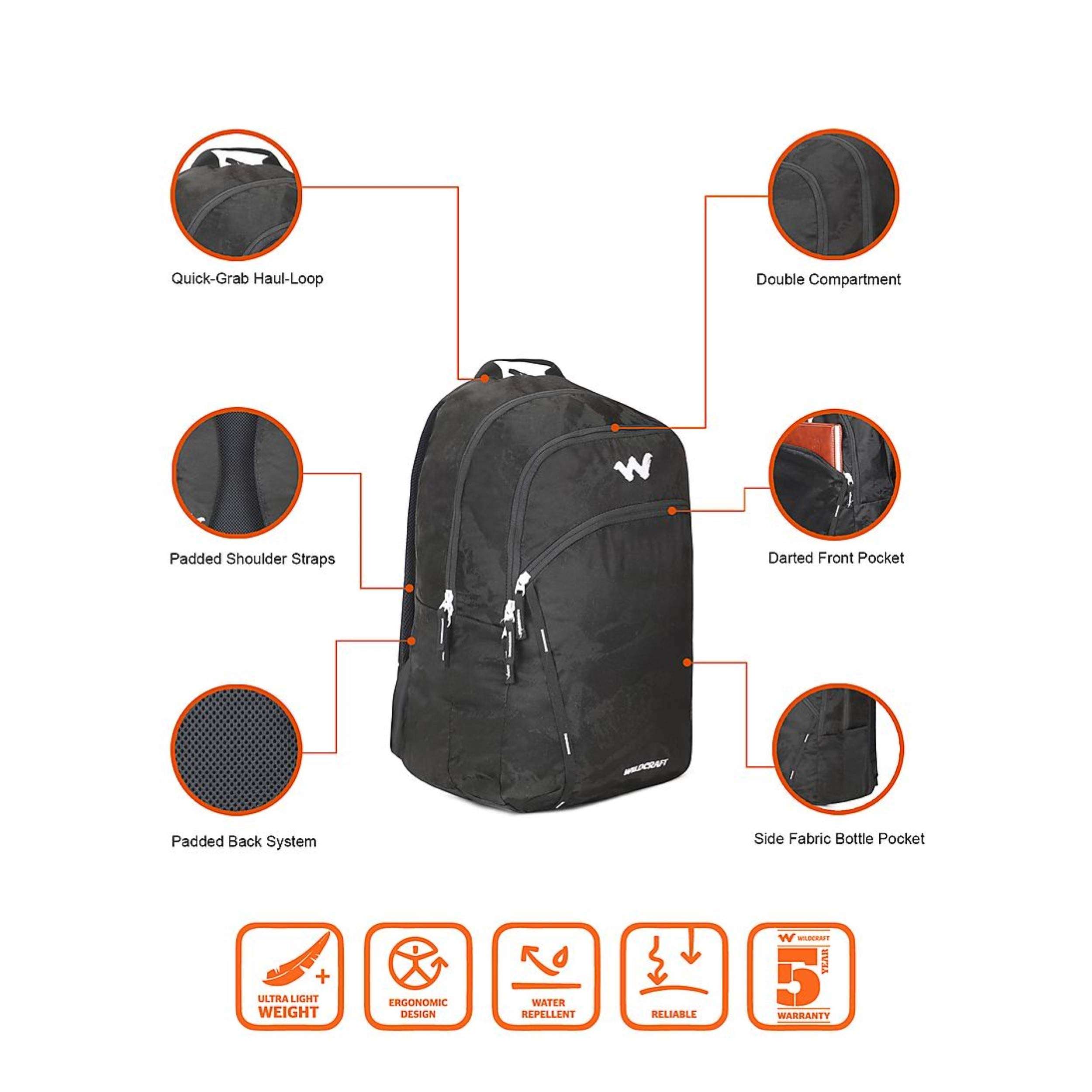 Wildcraft 35 Ltrs 18.50 inchs Backpack (11911 Black_Black) 6