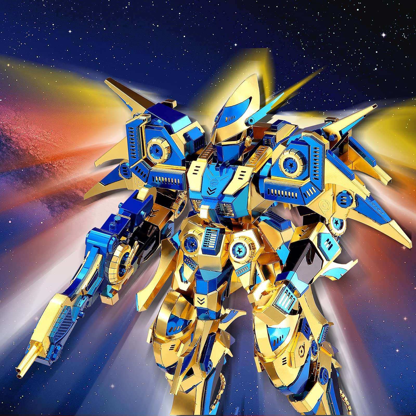 Piececool 3D Metal Puzzles for Adults Mecha Model Kits, Sky Dominator Figure Models Building Kit, Chanllenge 3D Metal Puzzle for Teenagers Stress Relief Toys, Great Birthday Gift, 489Pcs 3