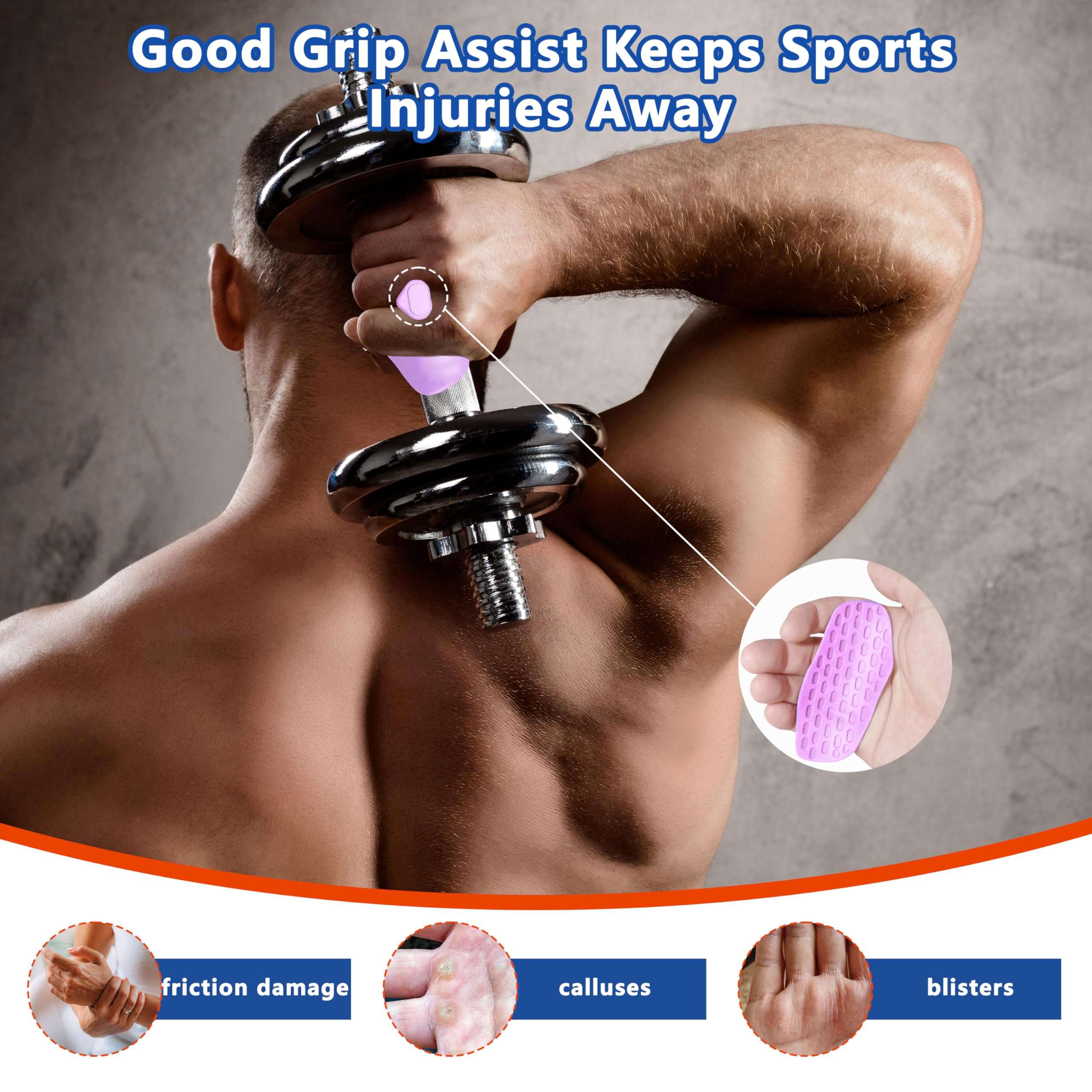 Epritliber Silicone Gym Grips for Weight Lifting,Workout Gloves for Men Alternative,Anti Slip Gym Workout Grip for Women,Rubber Gym Hand Grips-Weightlifting Grips Pad for Ryptfit,Training 5