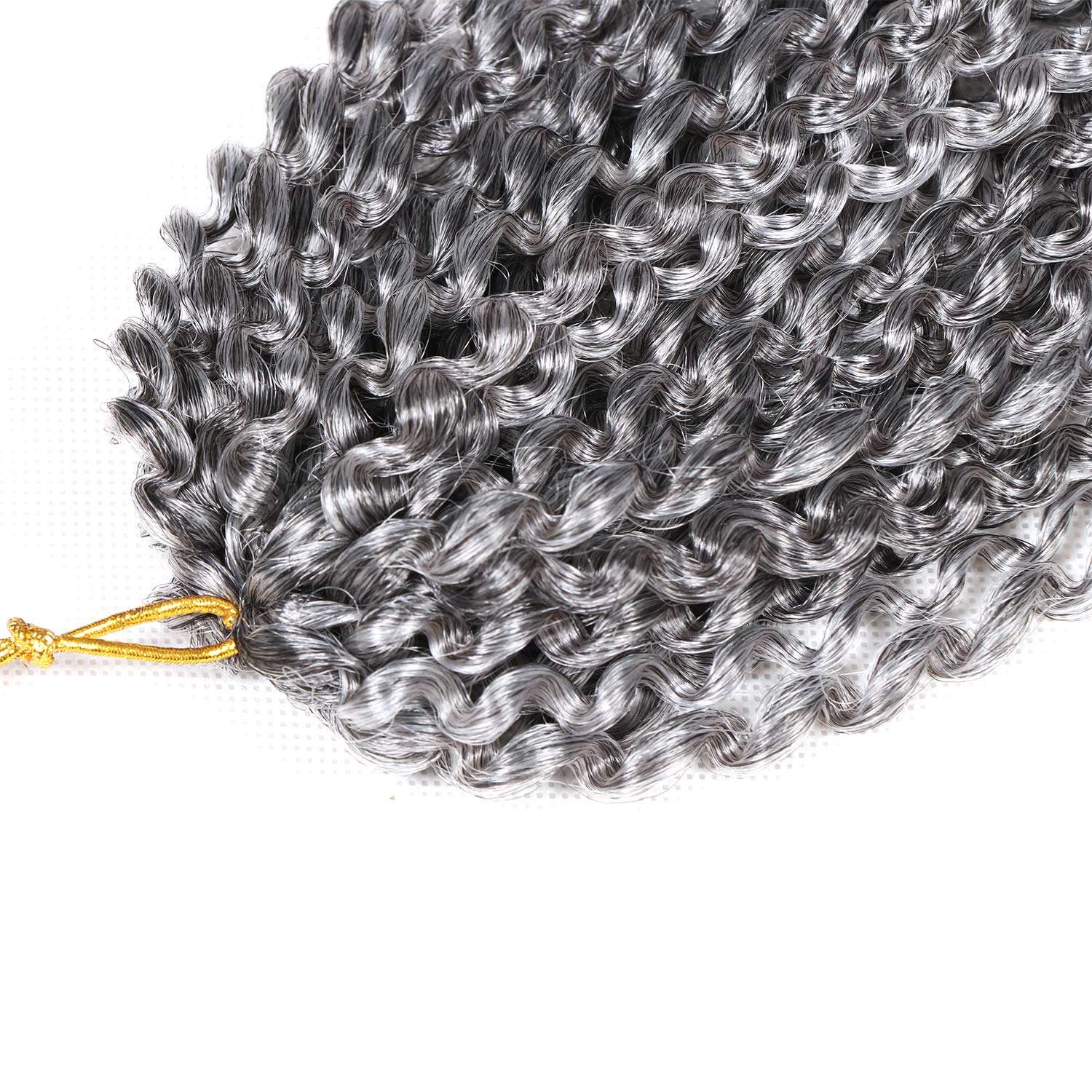 Lifabeauty Gray: 12 Inch Marlybob Crochet Hair 6 Small Packs/Lot Crochet Braids Jerry Curly Hair Extensions 20 Strands 40G/Pack (Gray) 5