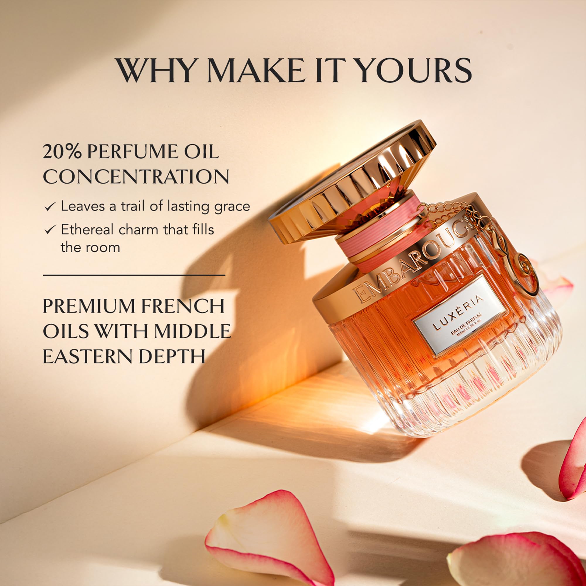 EMBAROUGE Luxeria Long Lasting EDP Perfume for Woman | 100ml | Floral & Fruity Scent | Rose, Litchi, Vanilla | Middle Eastern Luxury Fragrance 6