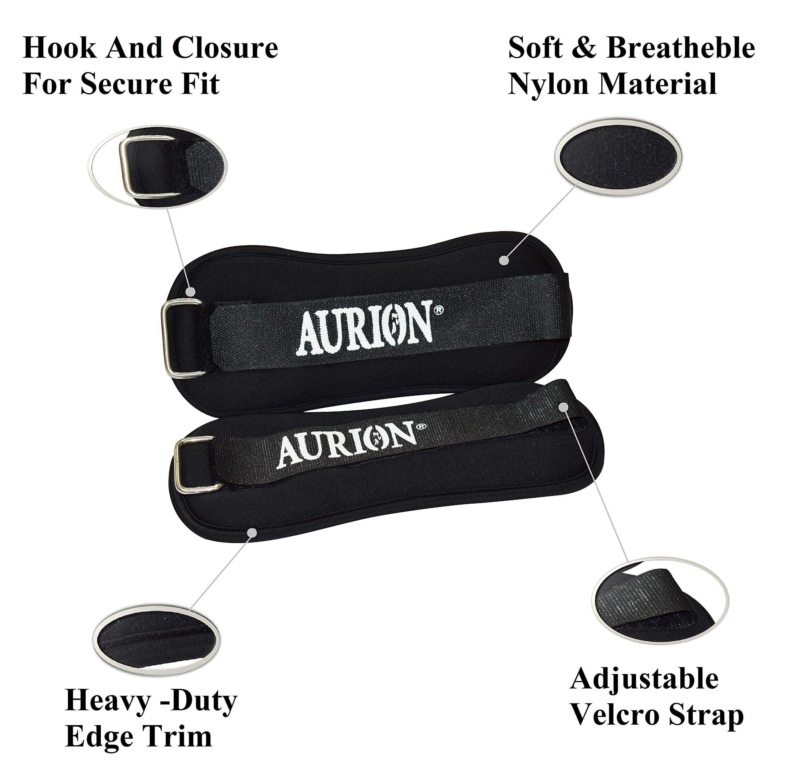 Aurion Weight Bands - 0.5 KG x 2 (Set of 2) | Resistance Exercise | Resistance Bands | Wrist Ankle | Fitness Band | Workout Equipment (Black) 4
