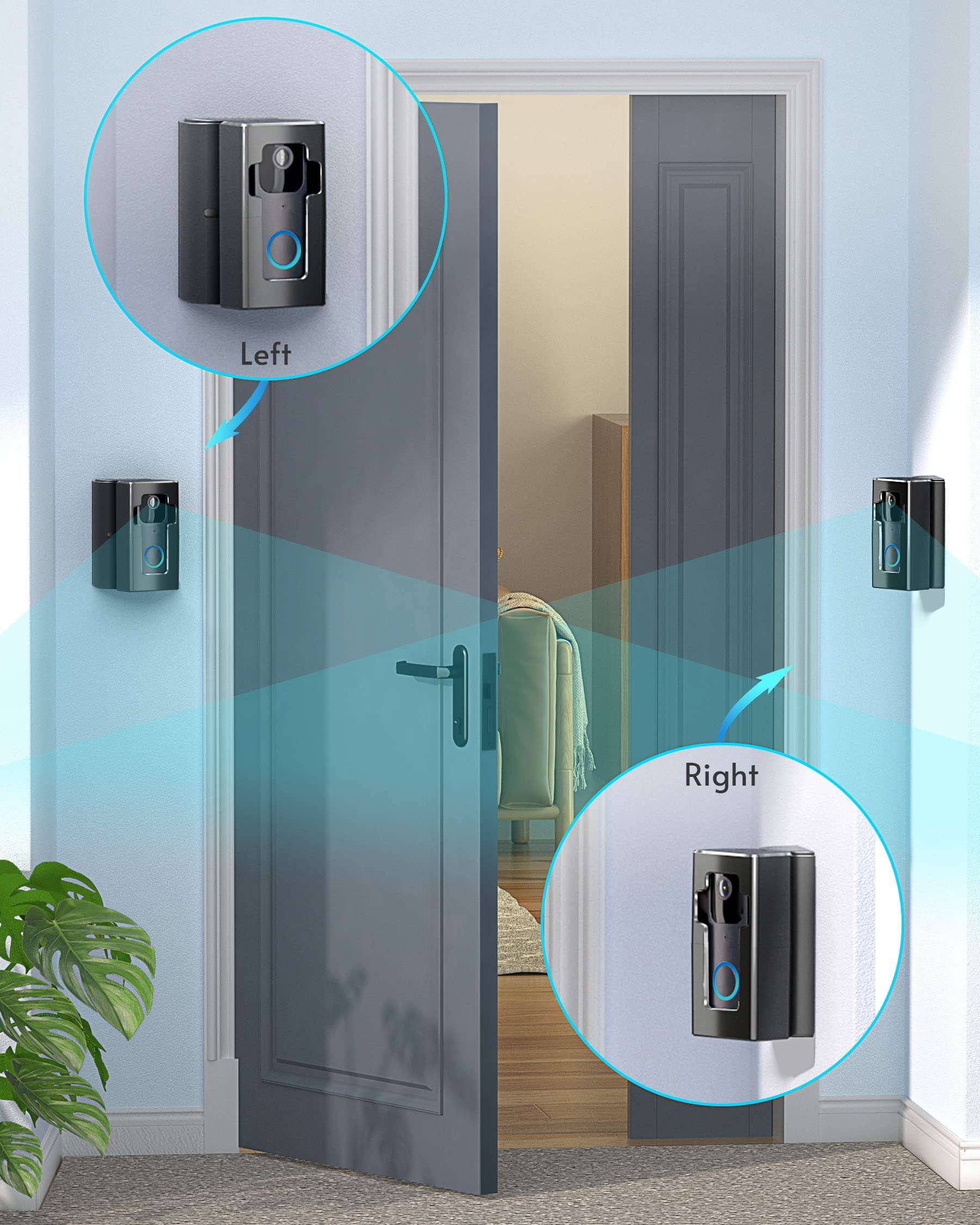 COOLWUFAN Adjustable (35 to 135 Degree) Doorbell Angle Mount, Anti-theft Video Doorbell Mount Compatible with Most Brand Video Doorbell, Easy to Install（Patent Pending） 3