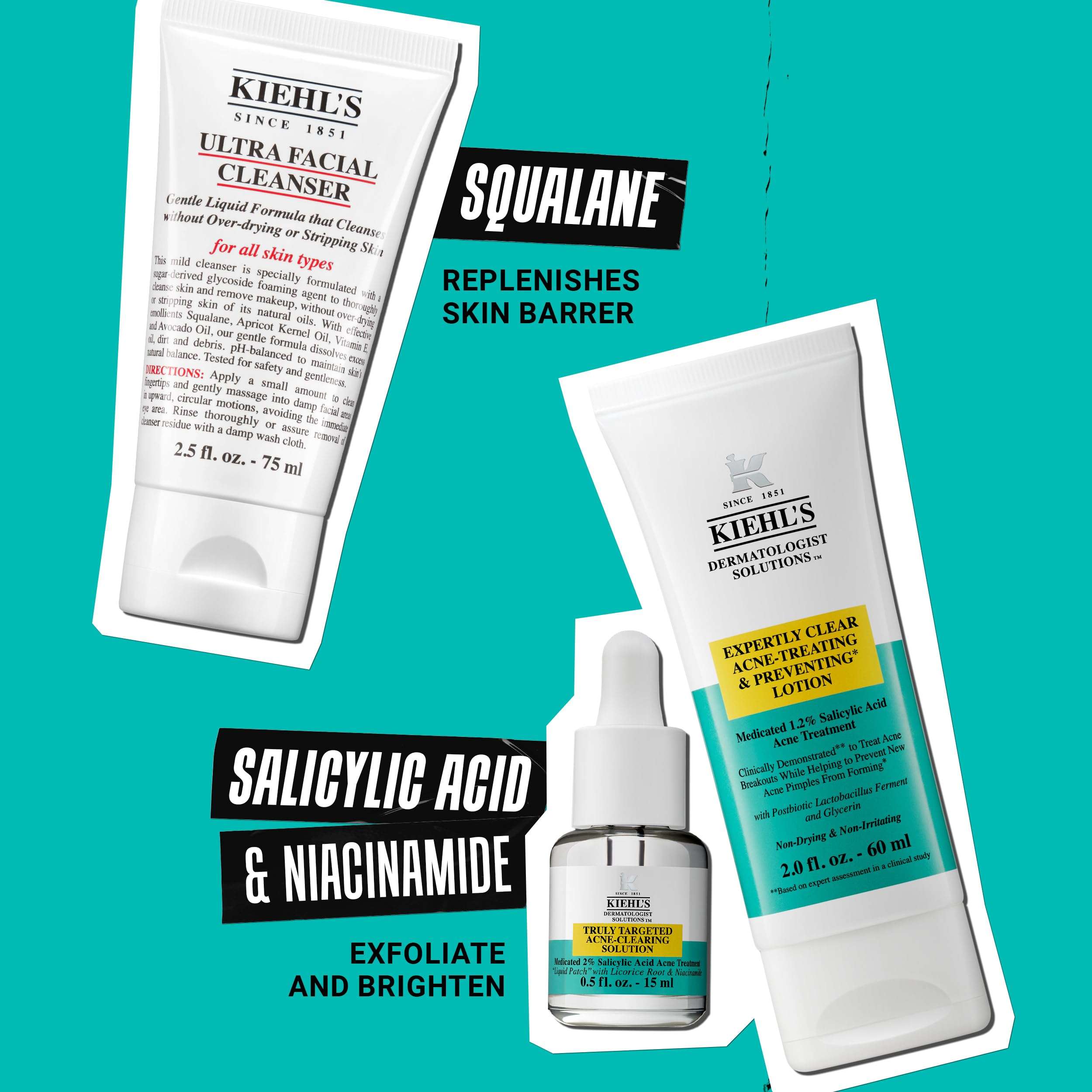 Kiehl's Acne Routine Skincare Set - $87 Value Including Cleanser, Acne Spot Treatment, and Salicylic Acid Gel Moisturizer - Prevent Breakouts 5