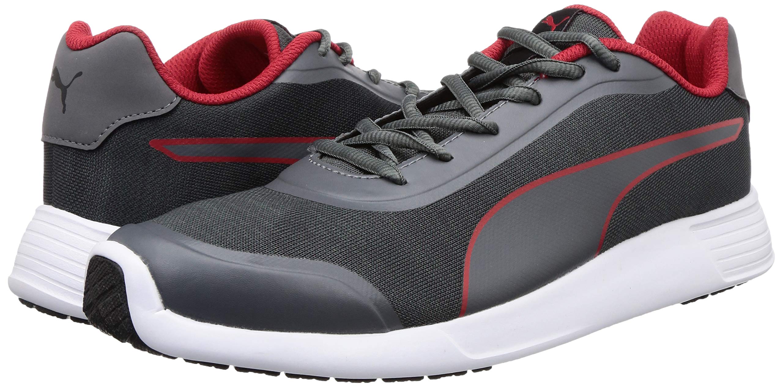 PUMA Men FST Runner v2 MU IDP Castlerock-High Risk Red Sneakers-9 UK (43 EU) (10 US) (37458502) 2