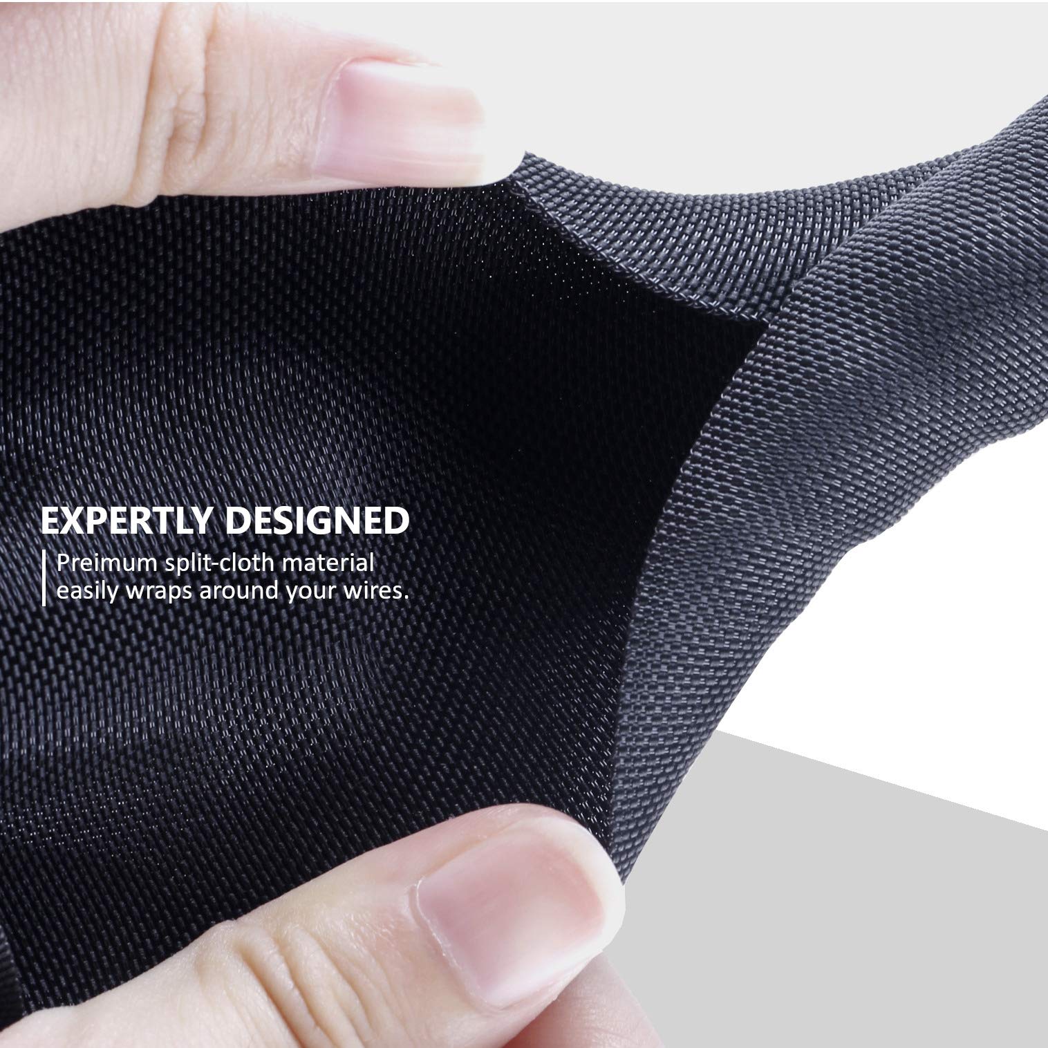 MGI SpeedWare Woven Mesh Split-Sleeve Wire Loom for High-Temperature Automotive Harness and Home Cable Management - 25 feet (1/8") 4