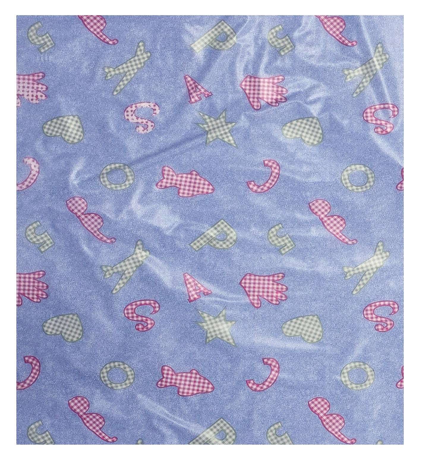 Baby Plastic Sheet | Baby Bed Protector | 0-18 Months | 90 x 135 cm (Blue ABCD) 5