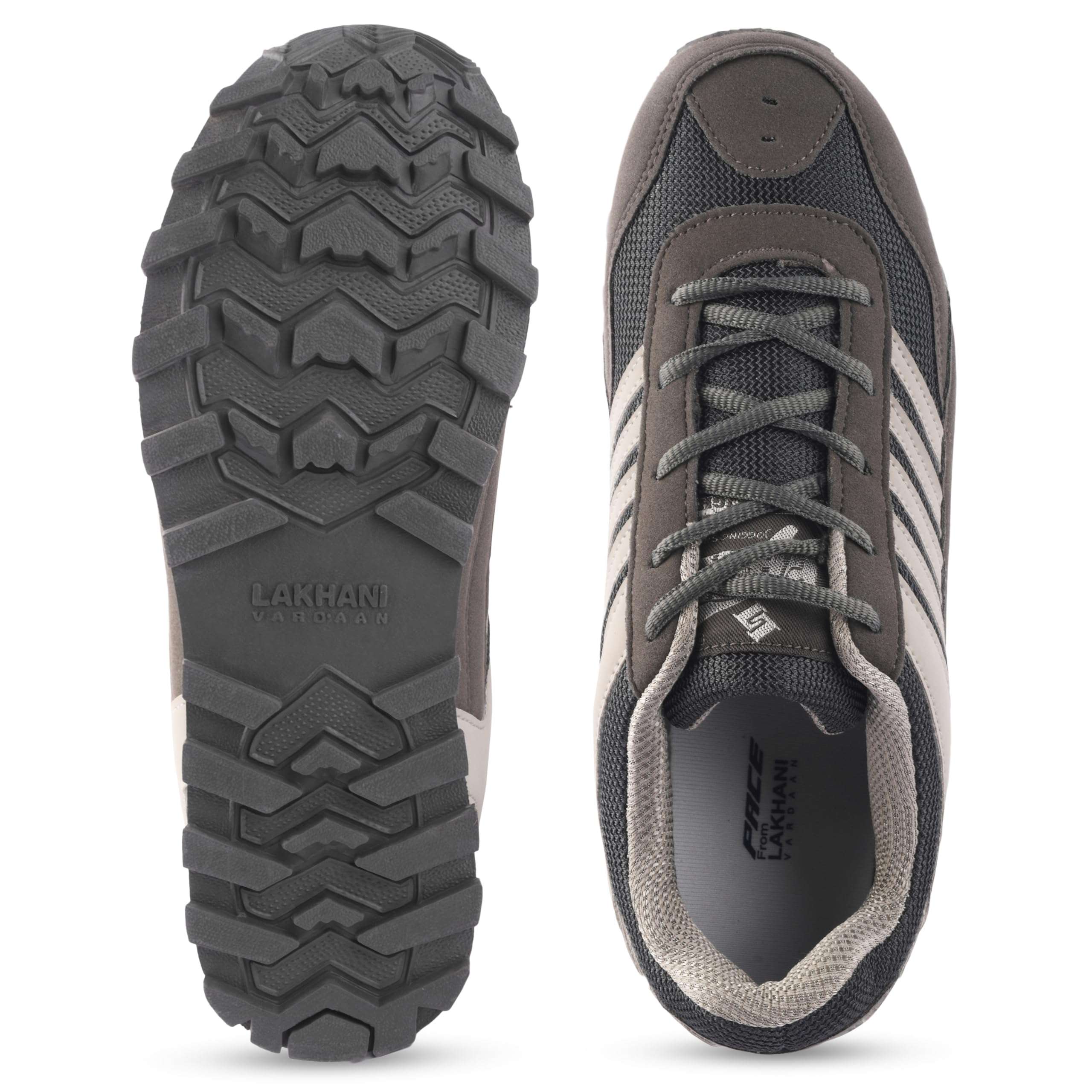 FLYO by Lakhani Vardaan Pace82 Running/Walking Outdoor Shoes with Anti-Skid Rubber Sole (Brown Cream, 10) 3