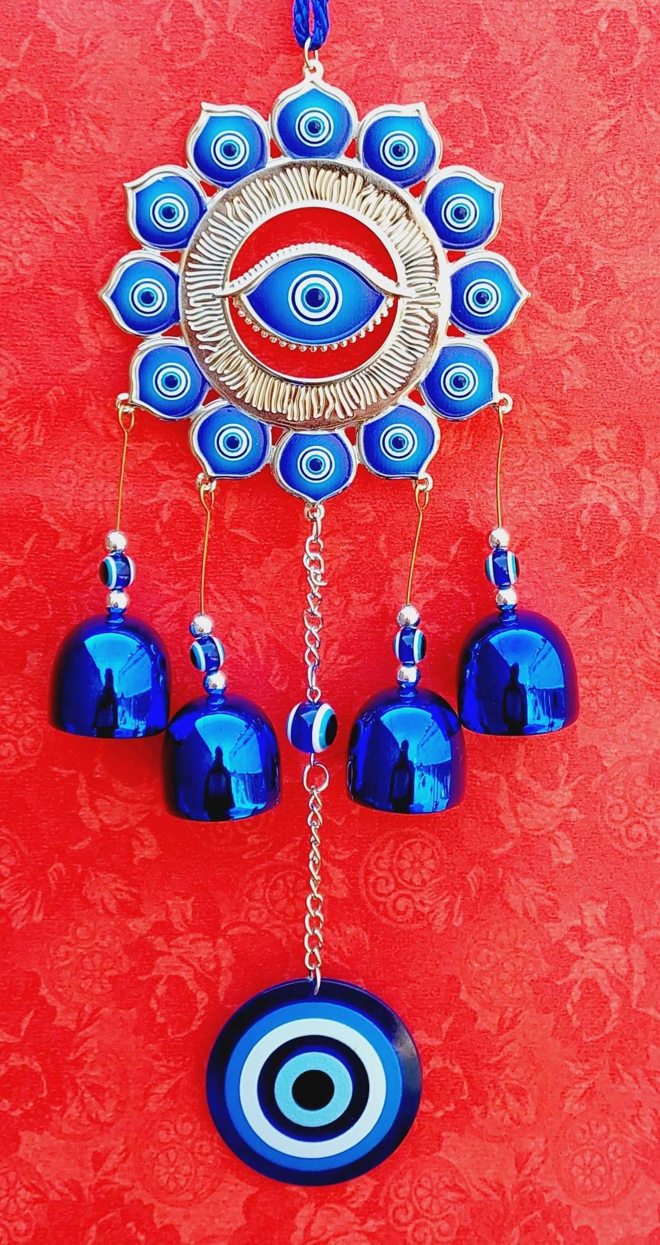 ARTISKRITI Metal Evil Eye Hanging for Home House Main Entrance Door Decoration Nazar Battu for Living Room Decor, Big Size 3