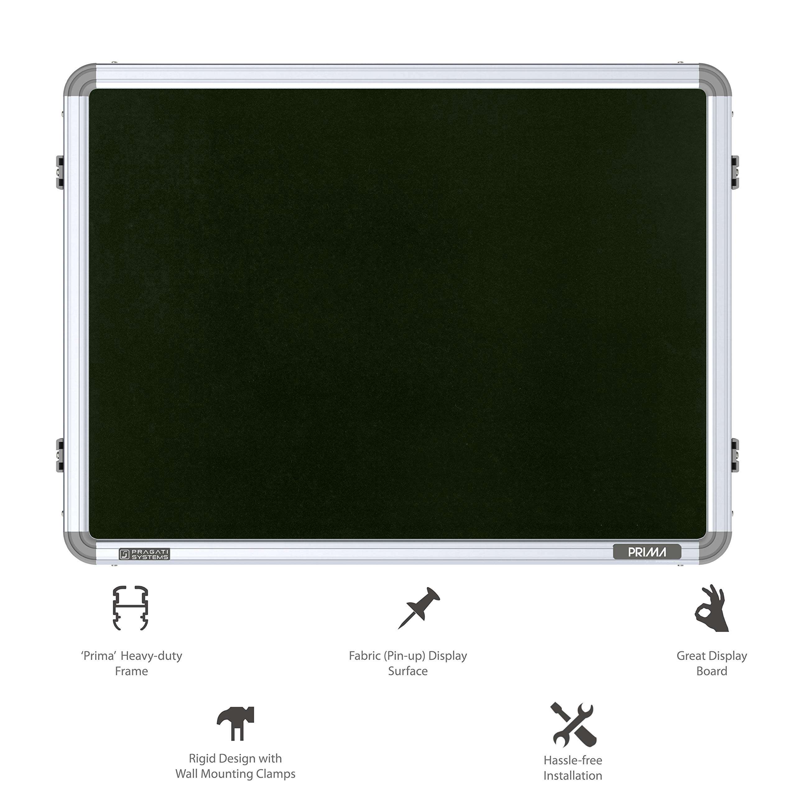 Pragati Systems® Prima Pin-up Display Board for Home, Kids, Office & School (PPUG4560), Heavy-Duty Aluminium Frame, 1.5x2 Feet, Green (Pack of 1) 6