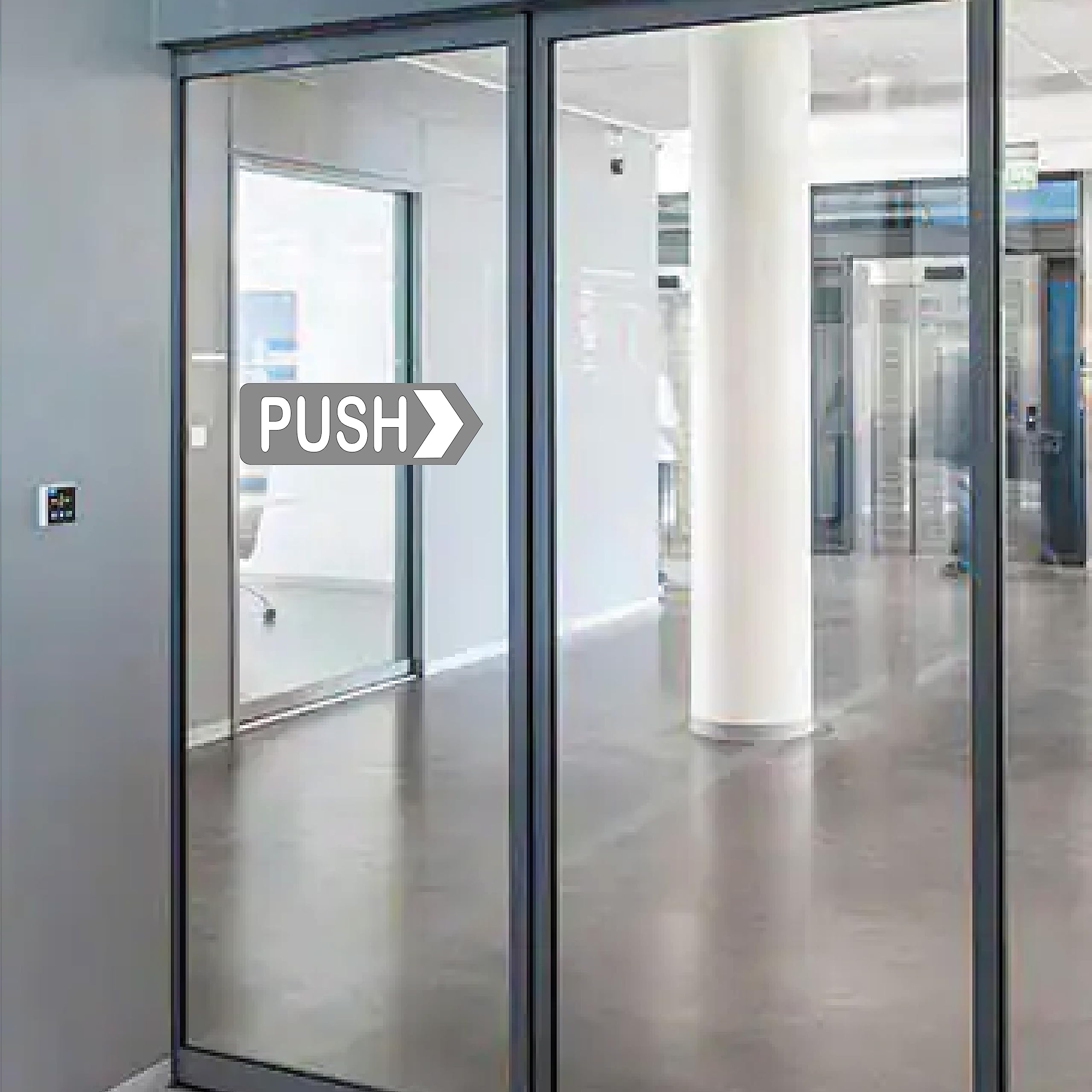 SIGN EVER Push Pull Arrow Sign Boards For Door Office Gym School Wall Grey And White Signage L x H 12 x 5 Cms (Pack Of 2) 2