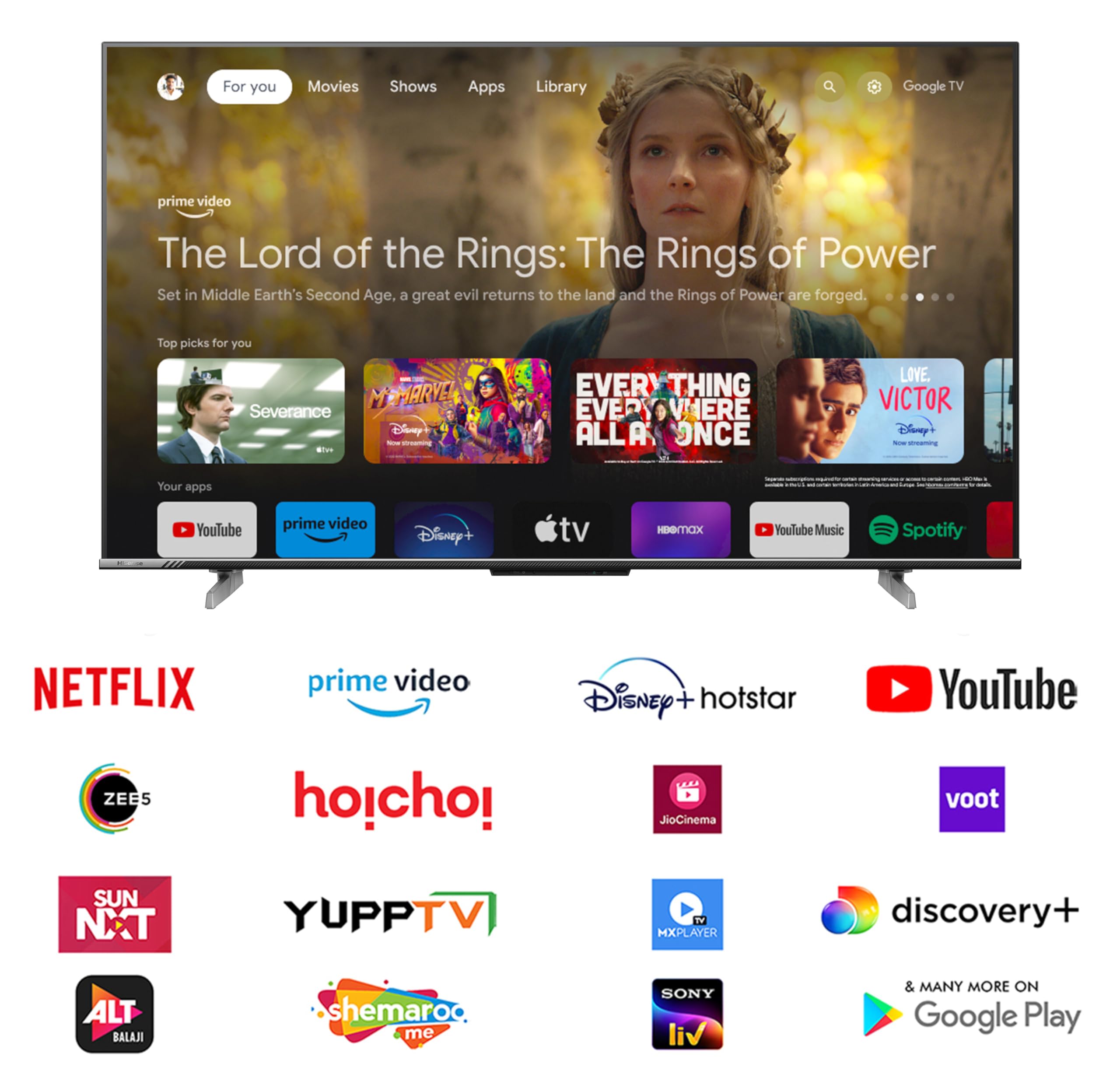Hisense 108 cm (43 inches) Bezelless Series 4K Ultra HD Smart LED Google TV 43A6K (Gray) 3