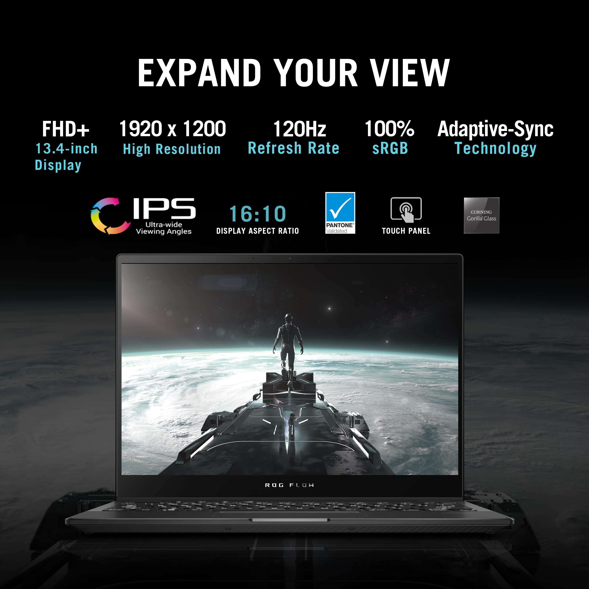 ASUS ROG Flow X13 (2022), 13.4" (34.03 cms) FHD+ 16:10, 120Hz Touch, AMD Ryzen 9 6900HS, 4GB RTX 3050 Ti Graphics, 2-in-1 Gaming Laptop (32GB/1TB SSD/Win 11/Office 2021/Black/1.3 Kg), GV301RE-LJ156WS 6