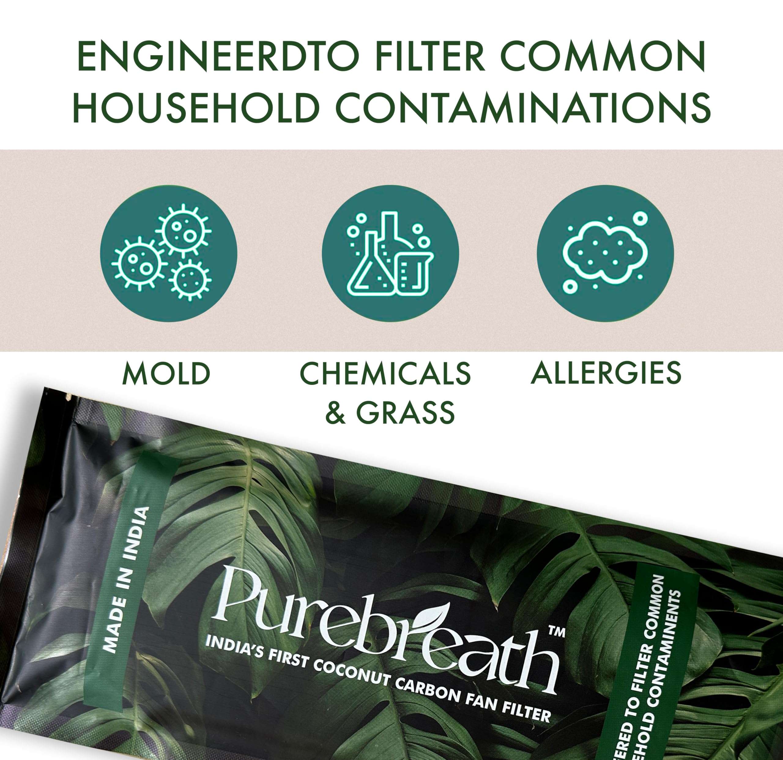 CEILING FAN FILTERS | ACTIVATED COCONUT PUREBREATH SHELL CARBON FILTER (Pack of 6) 4