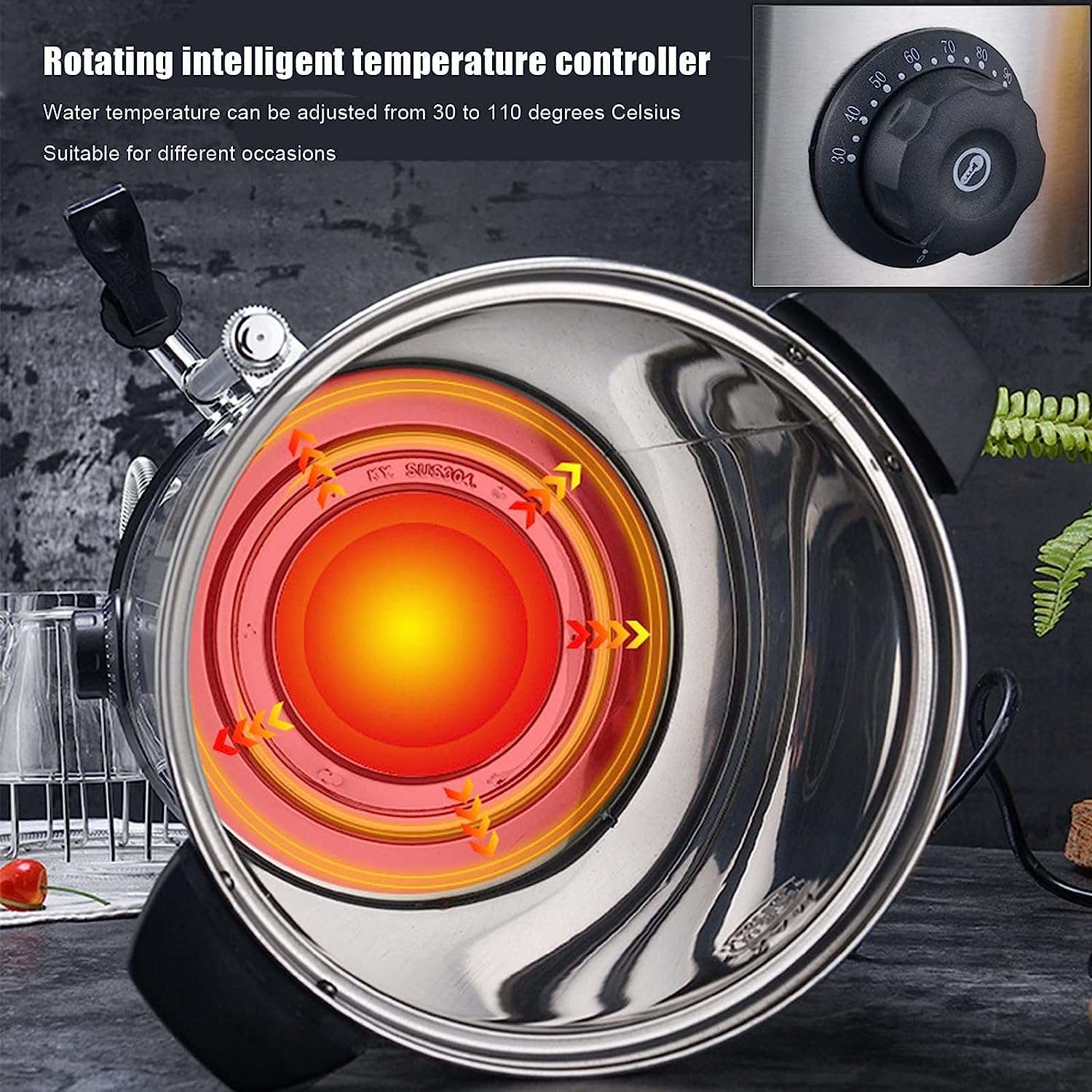 Commercial Stainless Steel Coffee Urn, Quick Brewing Large Coffee Maker,Automatic Hot Water Dispenser For Home Party Office Large Crowds Coffee Dispenser(15L) 3