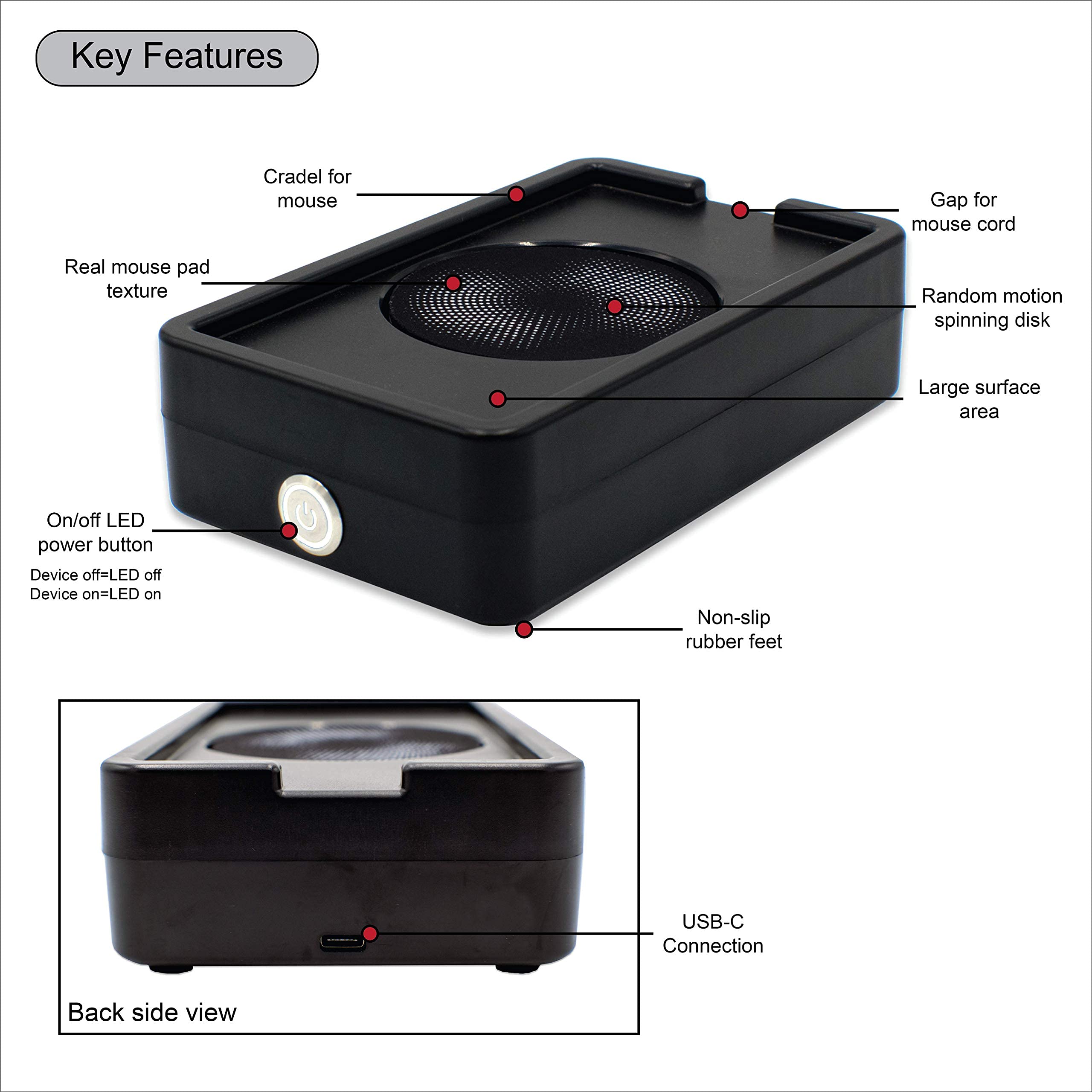 AFK Tech Undetectable Mouse Mover, LED Power Button, Random Realistic Movements, Quiet Operation, Designed and Assembled in The USA 5