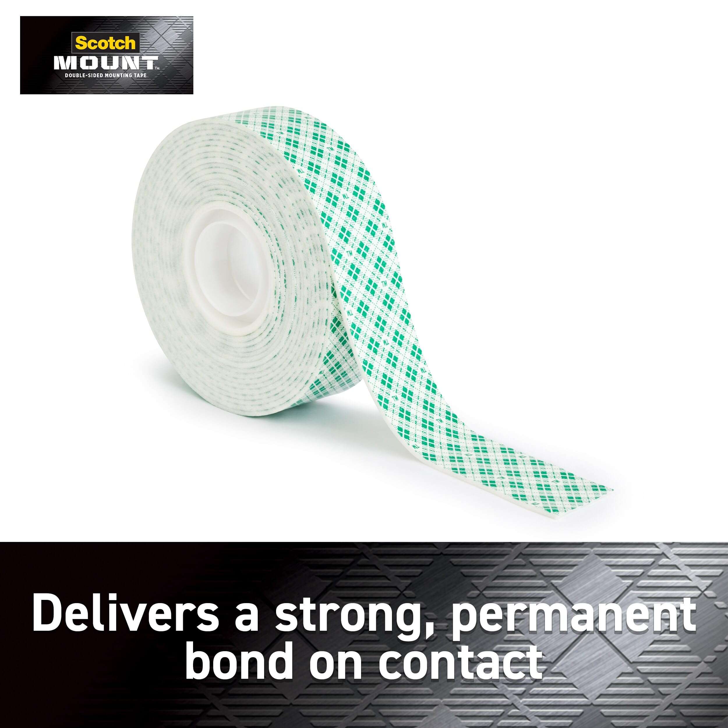 Scotch-Mount Indoor Double-Sided Mounting White Tape, 1 in x 125 in (10.4 ft), Features 3M Industrial Strength Adhesive, No Mess or Tools (314H-MED) 2