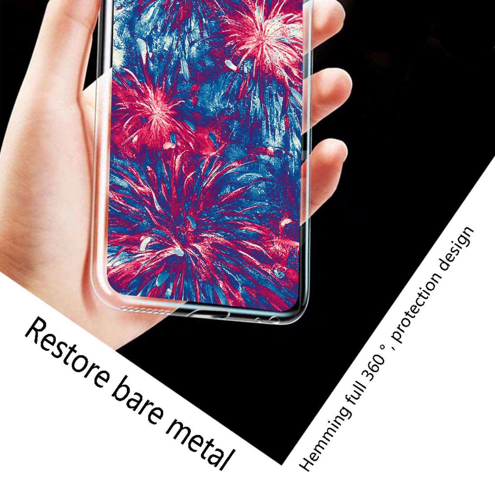 Ikiiqii Cover for Oukitel C51 (6.80") + Screen Protector(2 Pack), Shockproof Cover Bumper Shell Anti-Scratch Clear Case + 9H Hardness Tempered Glass Film - Gorgeous 3