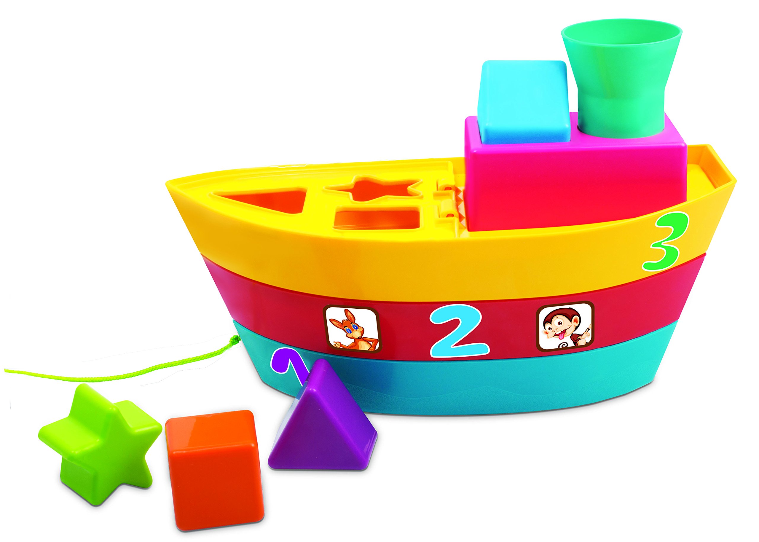 Giggles - Stack A Boat, 2 in 1 Pull Along Toy (Multicolor) & Giggles - Stack N Nest Toy, Multicolour 3 in 1 Gift Set 5