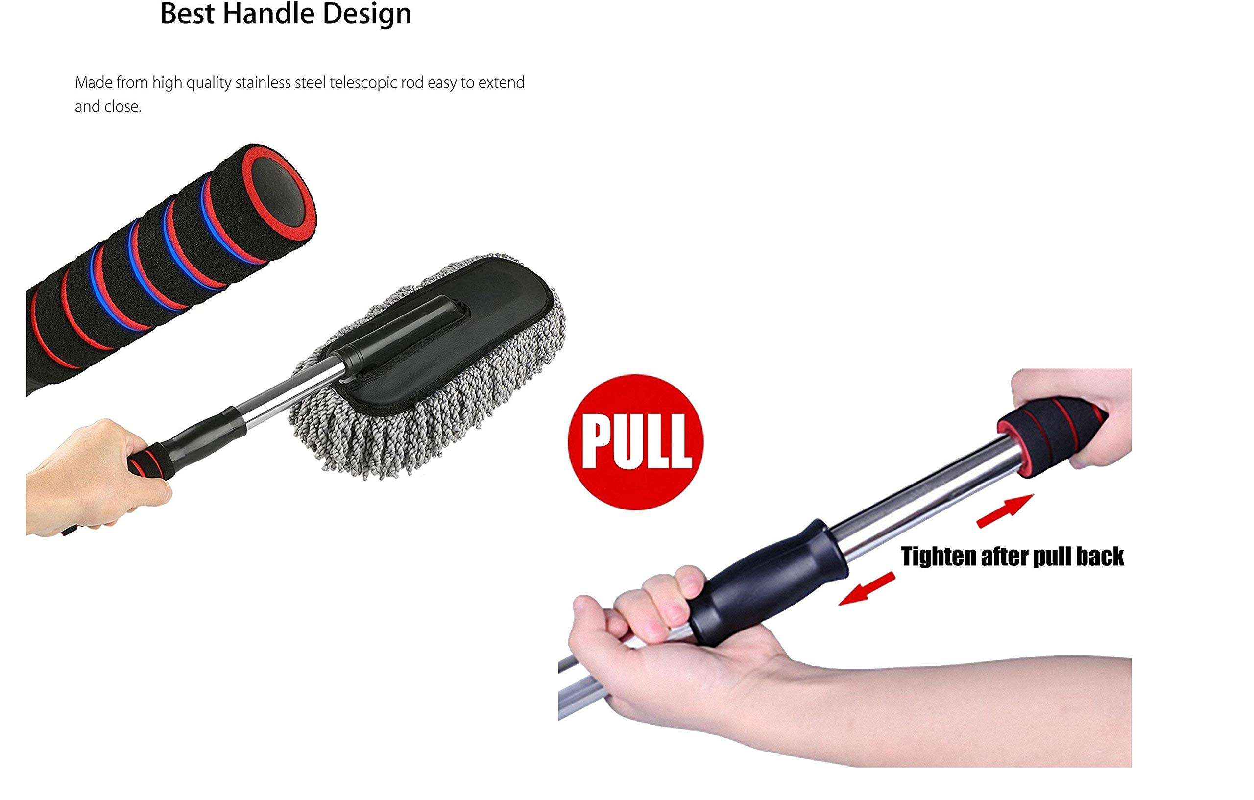 Kozdiko Microfibre Duster with Extendable Handle for Car and Home Cleaning Dry and Wet Mop for Mercedes Benz GlE-Couple (Grey) -Set of 2 Pcs 6