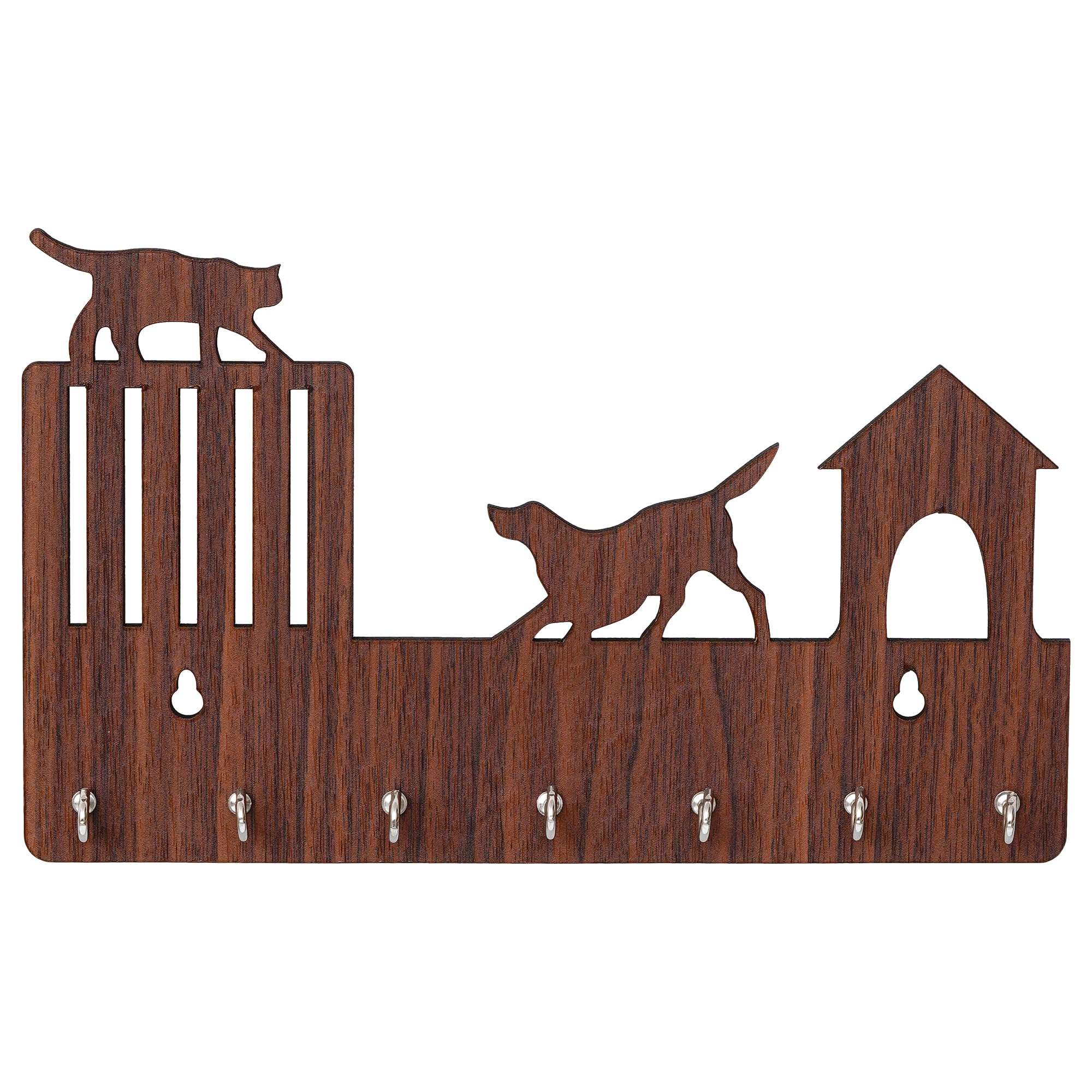 Webelkart Premium Cat Designer Wooden Key Chain Holder for Home and Living Room Decor| Key Holder for Home Decor Key Stand 6