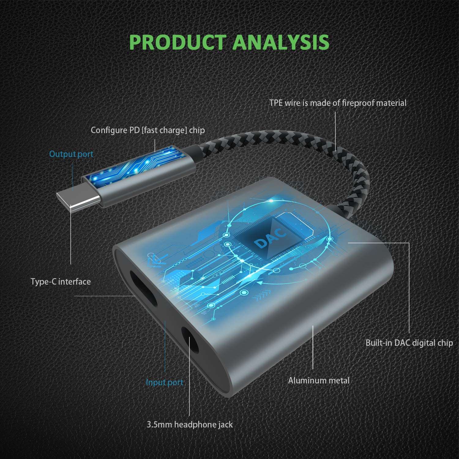 XIIVIO Pixel 2 Audio and Charger Adapter, 2 in 1 USB-C to 3.5mm Aux Headphone Jack Cable and Type USB C Fast Charging Cord[Support Phone Call+Volume Control] for Google Pixel 2/XL/HTC/Essential Ph-1 5