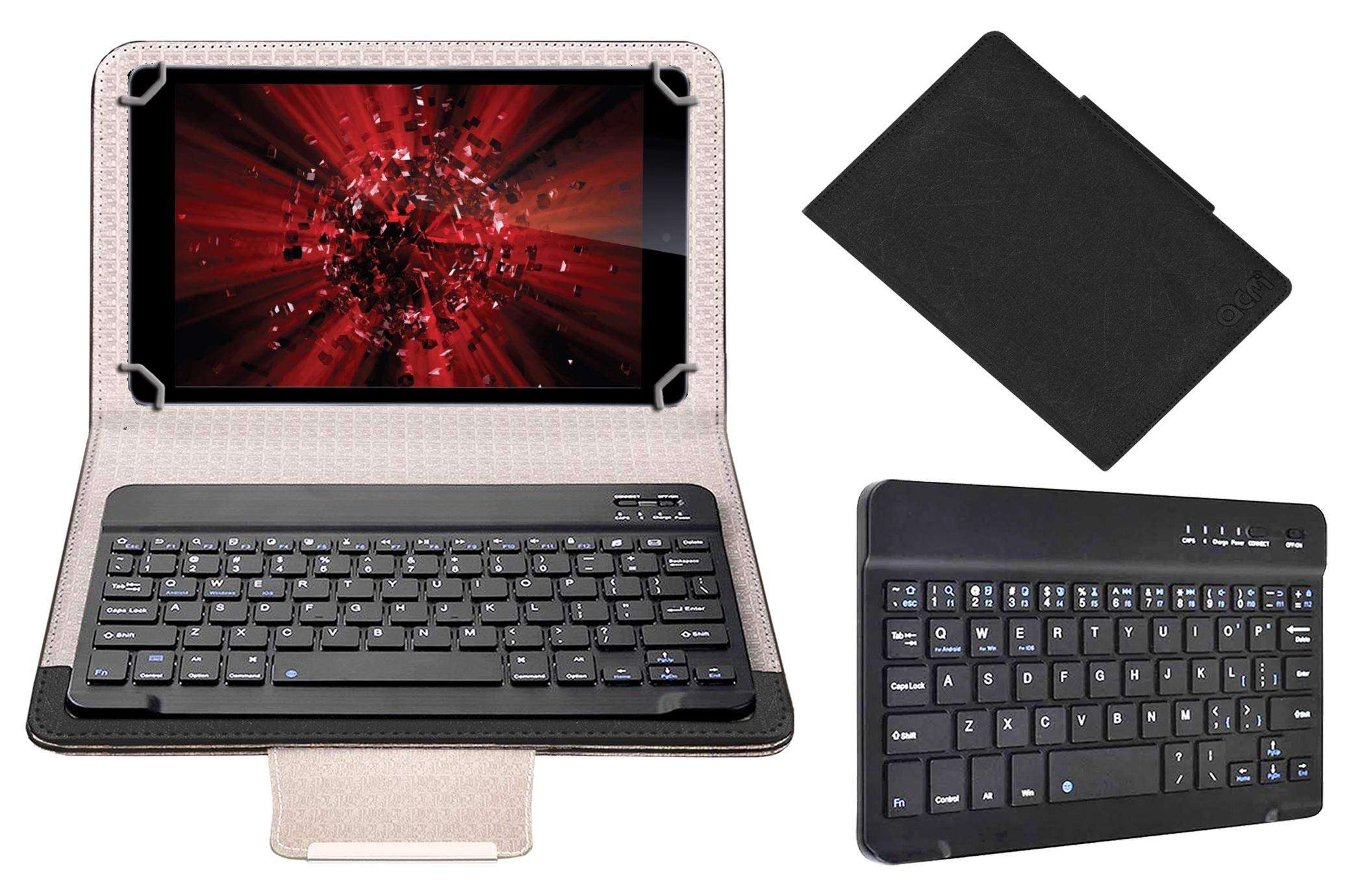 Acm Bluetooth Keyboard Case Compatible with Iball Slide 3g-I80 Tablet Flip Cover Stand Study Gaming Black 1