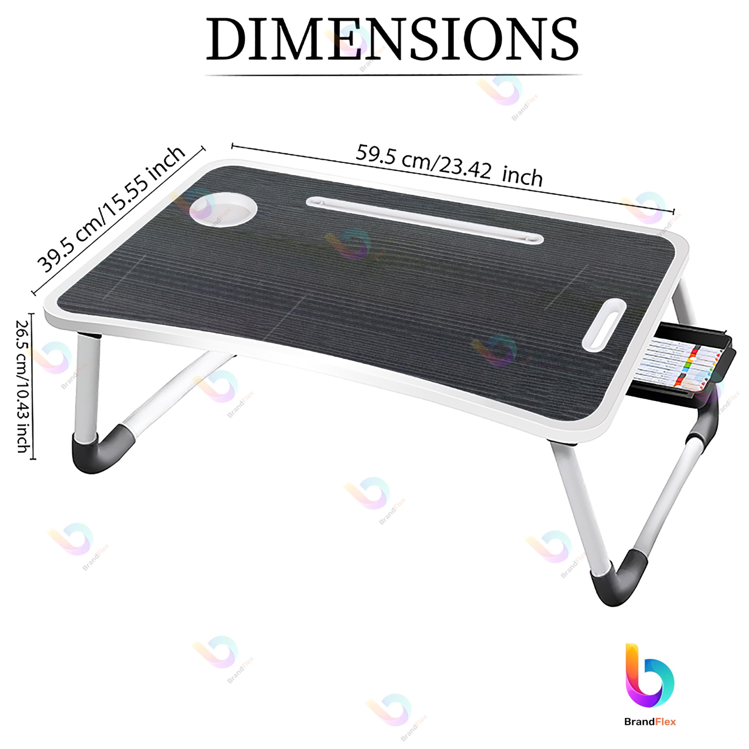 LIVORO Study Table/Bed Table/Foldable and Portable Wooden/Writing Desk for Office/Home/School (C-BIDDINGS BLACKK) 4