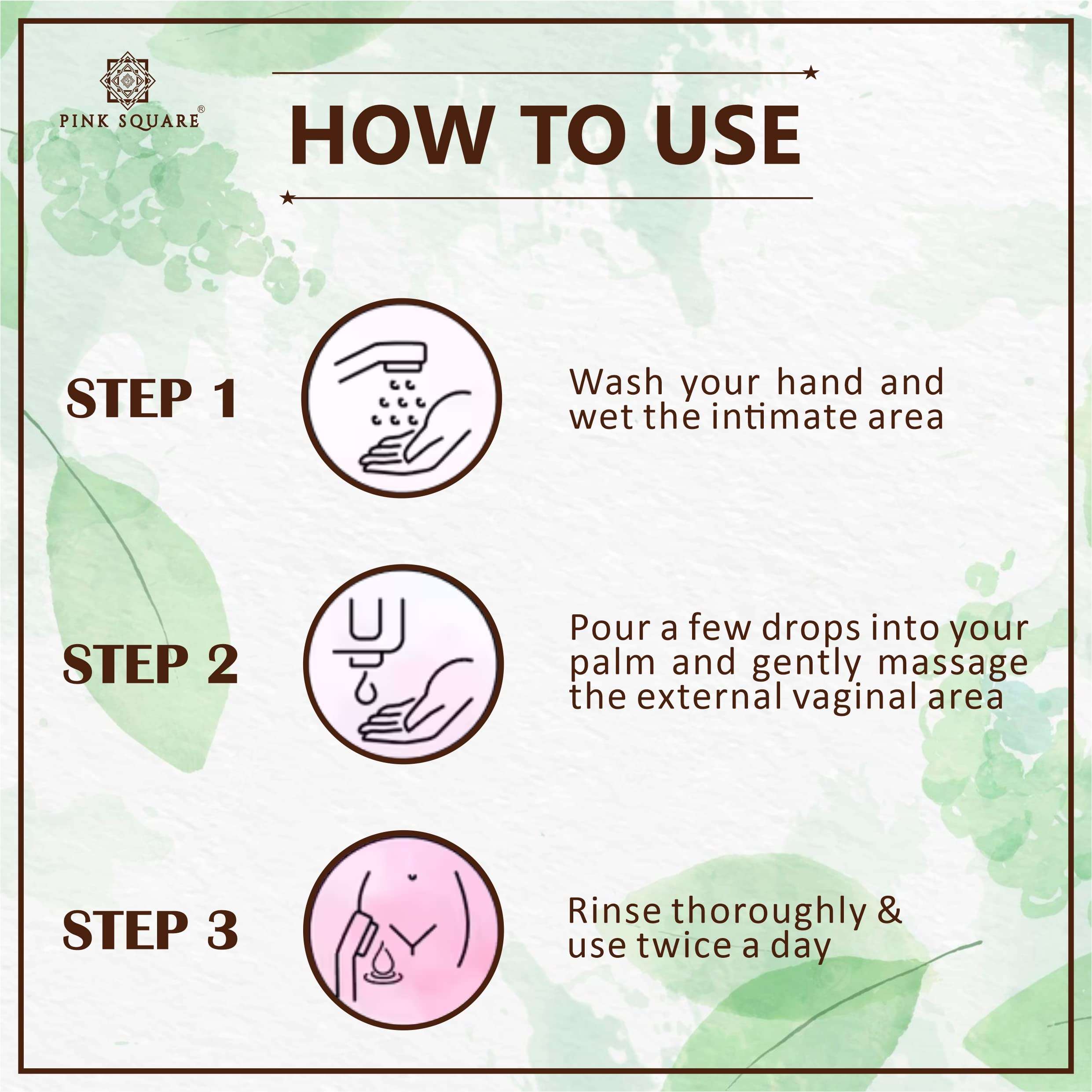 Pink Square Natural Men's Intimate Wash with Argan Extract Maintain PH Balance Intimate Daily Care| Better Private Parts Hygiene Body Wash Anti-Bacterial Pack of 3 of 150 ML (450 ML) 5