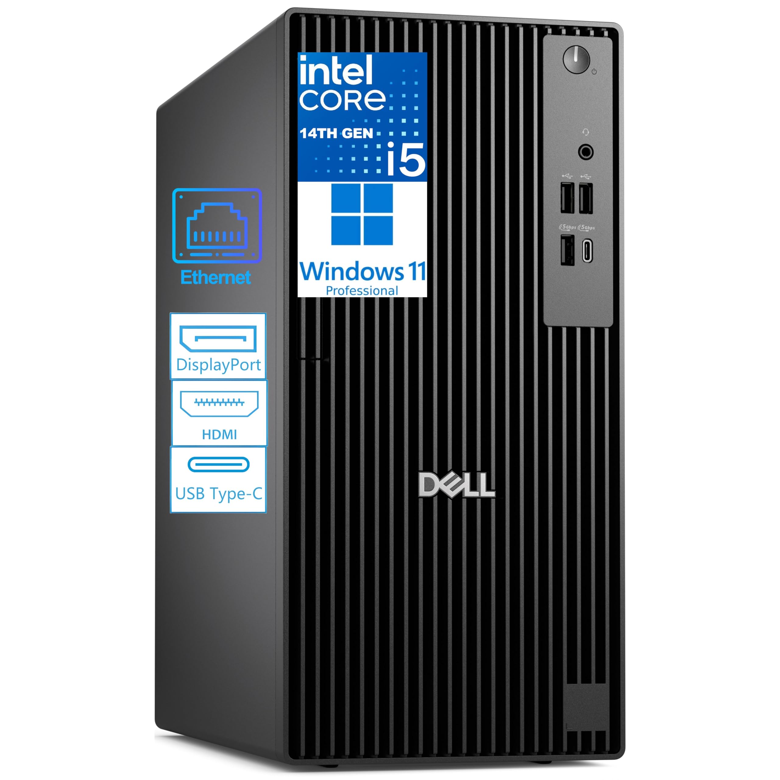 Dell Tower Desktop Computers (Next Gen OptiPlex), 14th Gen Intel 14-Core i5-14500 up to 5.0GHz, 16GB DDR5 RAM, 512GB PCIe SSD, Type-C, HDMI + 1 DisplayPort, Windows 11 Pro 1