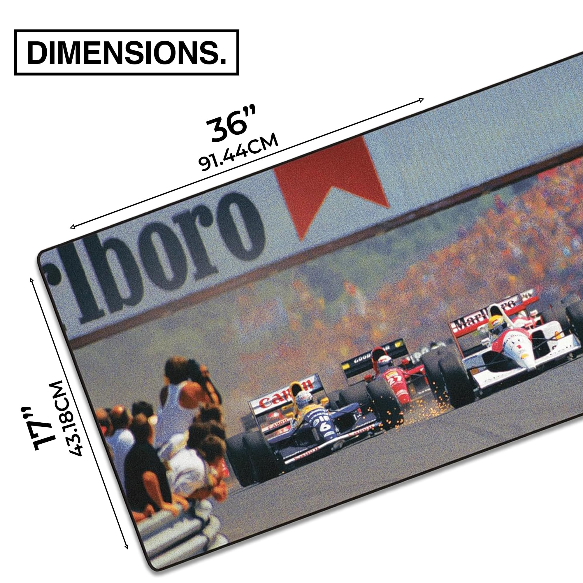 MPCO. Racing Series Large Gaming Mouse Pad -36" x 17" Duraglyde Fabric Monaco GP, 93 Gaming Desk Mats - Non-Slip, Washable, Mat for Computer Desk, Smooth Glide for Precision Gaming & Work 2