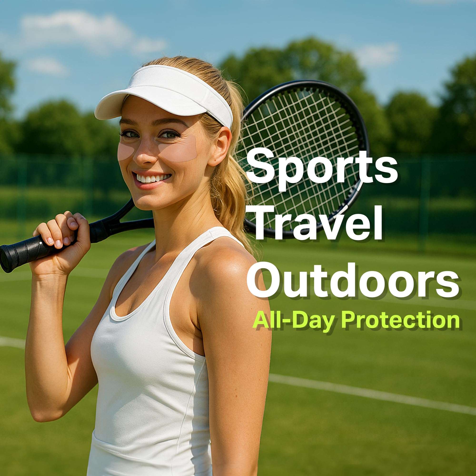 Sun Patch 4PK, Reusable Under Eye UV Protection for Golf, Hiking, Driving, Outdoor Sports | Cooling Sunblock Patches, Scar & Sun Damage Protection, Mother's Day Gift (Women 4PK) 3