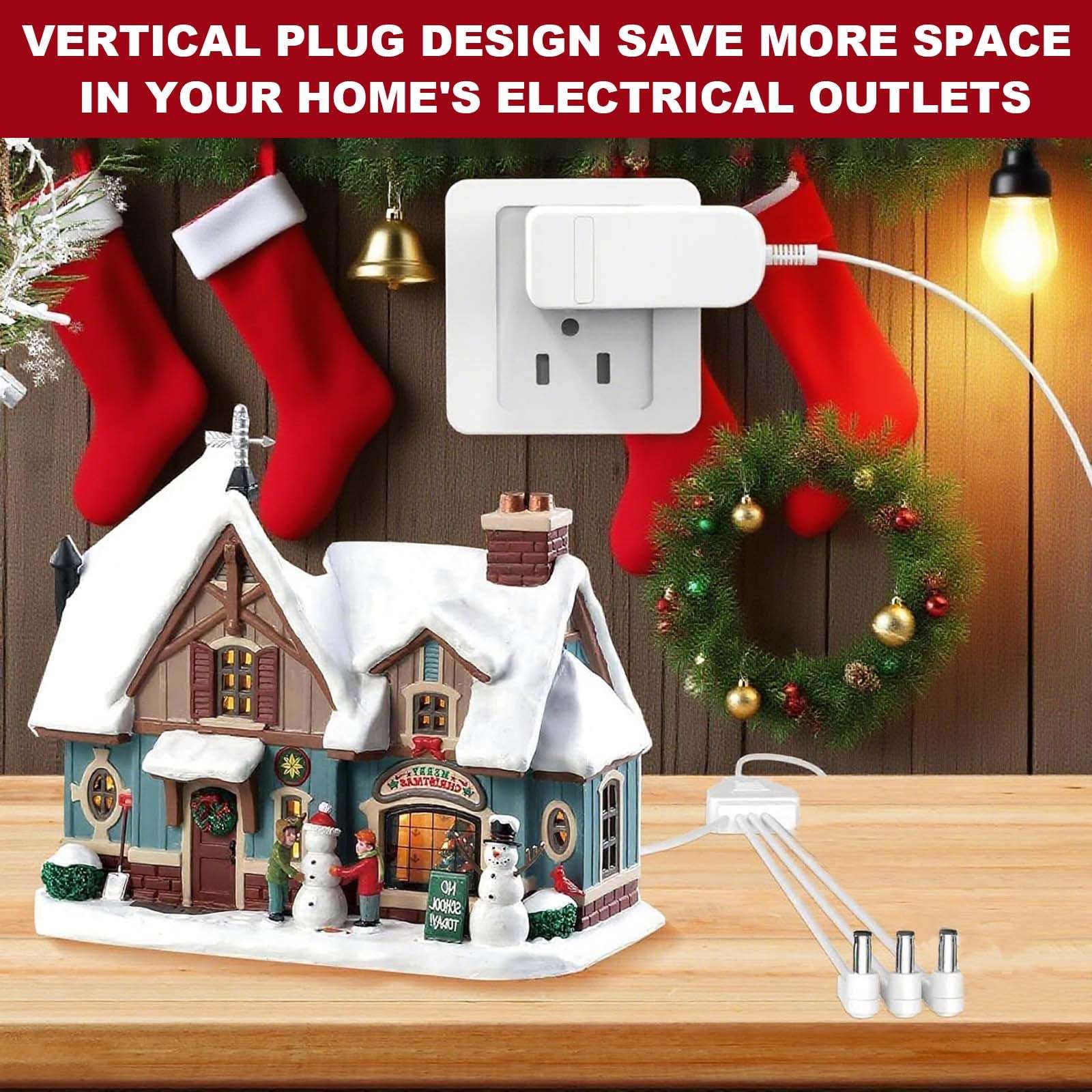 4.5V Power Adapter, for Lemax Christmas Lights and Halloween Lighting Accessories: 64517 74269 74274 674707 74295 84428 44242 94565 94566 94527 94563 94564 44241 (4 Output Connectors) 5