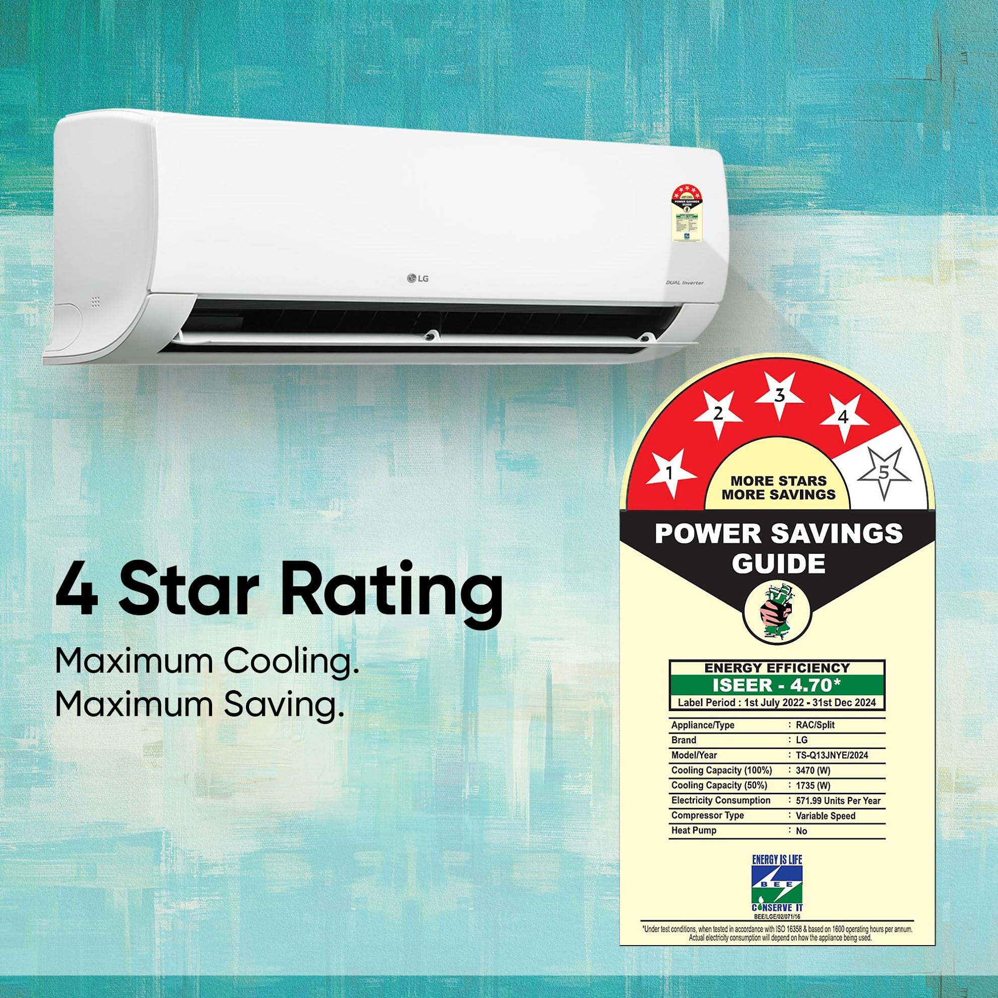 LG 1 Ton 4 Star DUAL Inverter Split AC (Copper, AI Convertible 6-in-1 Cooling, 4 Way Swing, HD Filter with Anti-Virus Protection, 2024 Model, TS-Q13JNYE, White) 4