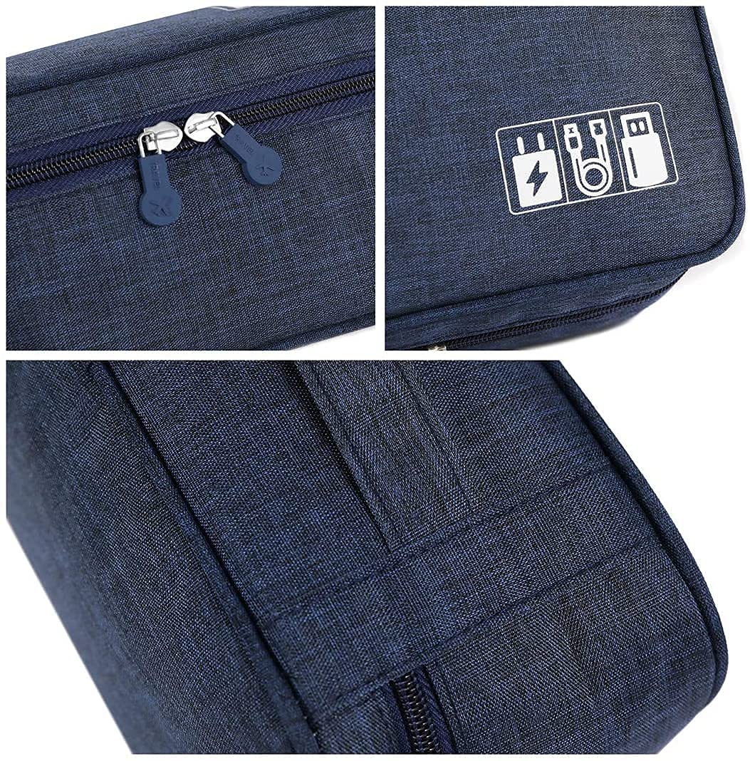 NOBILEA Electronics Accessories Organizer Bag, Universal Carry Travel Gadget Bag for Cables, Plug and More, Perfect Size Fits for Pad Phone Charger Hard Disk 5