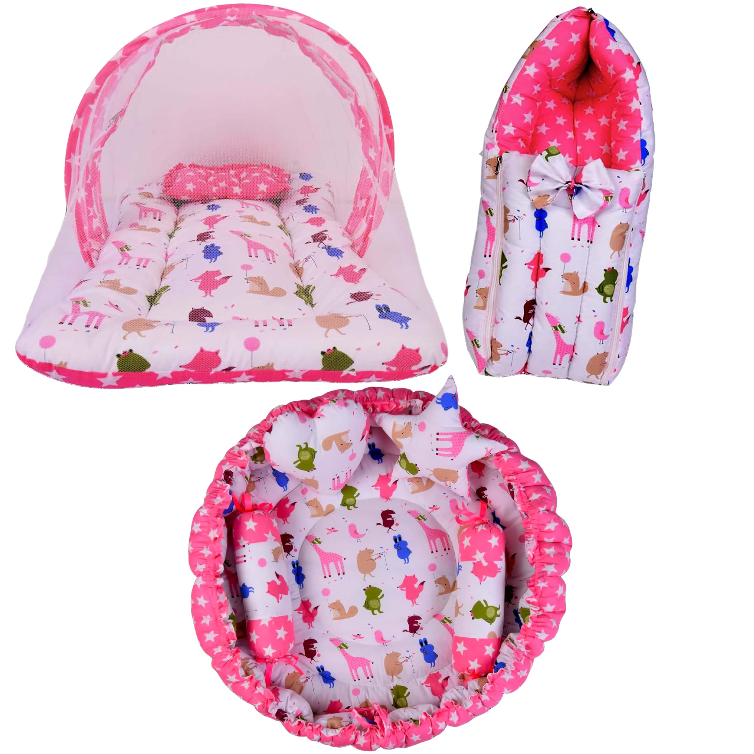 Kwitchy Baby | Mattress with Net | Carry Bag (Pink, 0-6 Months) 3