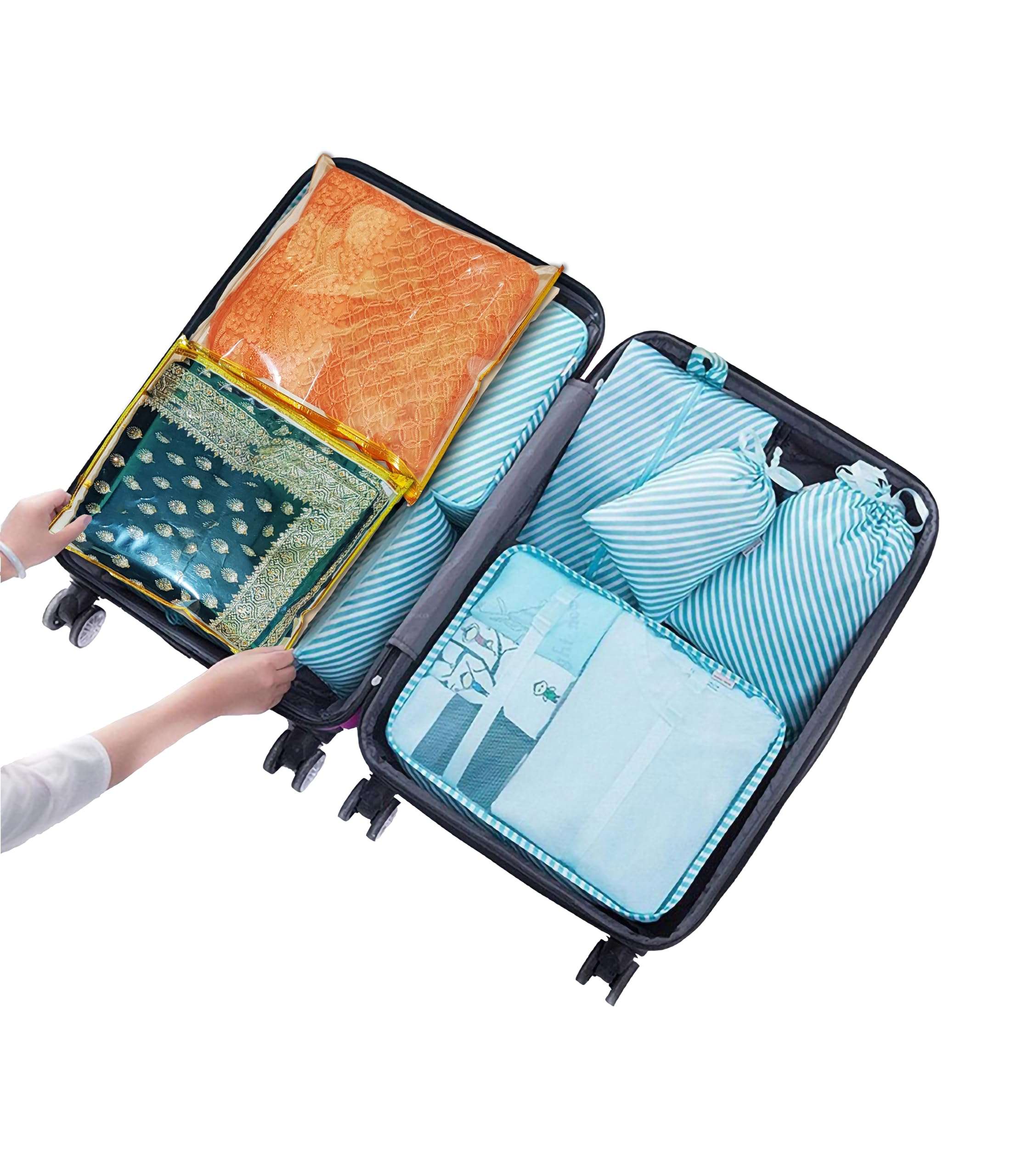 FLY LYF Plastic Single Saree Covers With Zip Transparent Suit Cover Packing Bags(Pack Of 24)(Pack Of 18)(Pack Of 12)(Pack Of 6)Saree Organizer For Wardrobe Travel Clothes Storage(24),43 Cm,37 cm 6