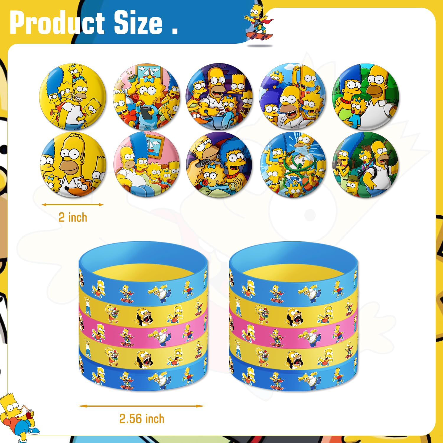 generic 80pcs Party Supplies Favors Set Include 10 Bracelets, 10 Keychains, 10 Acrylic Badge, and 50 Stickers, for Birthday Party Favors Set 4